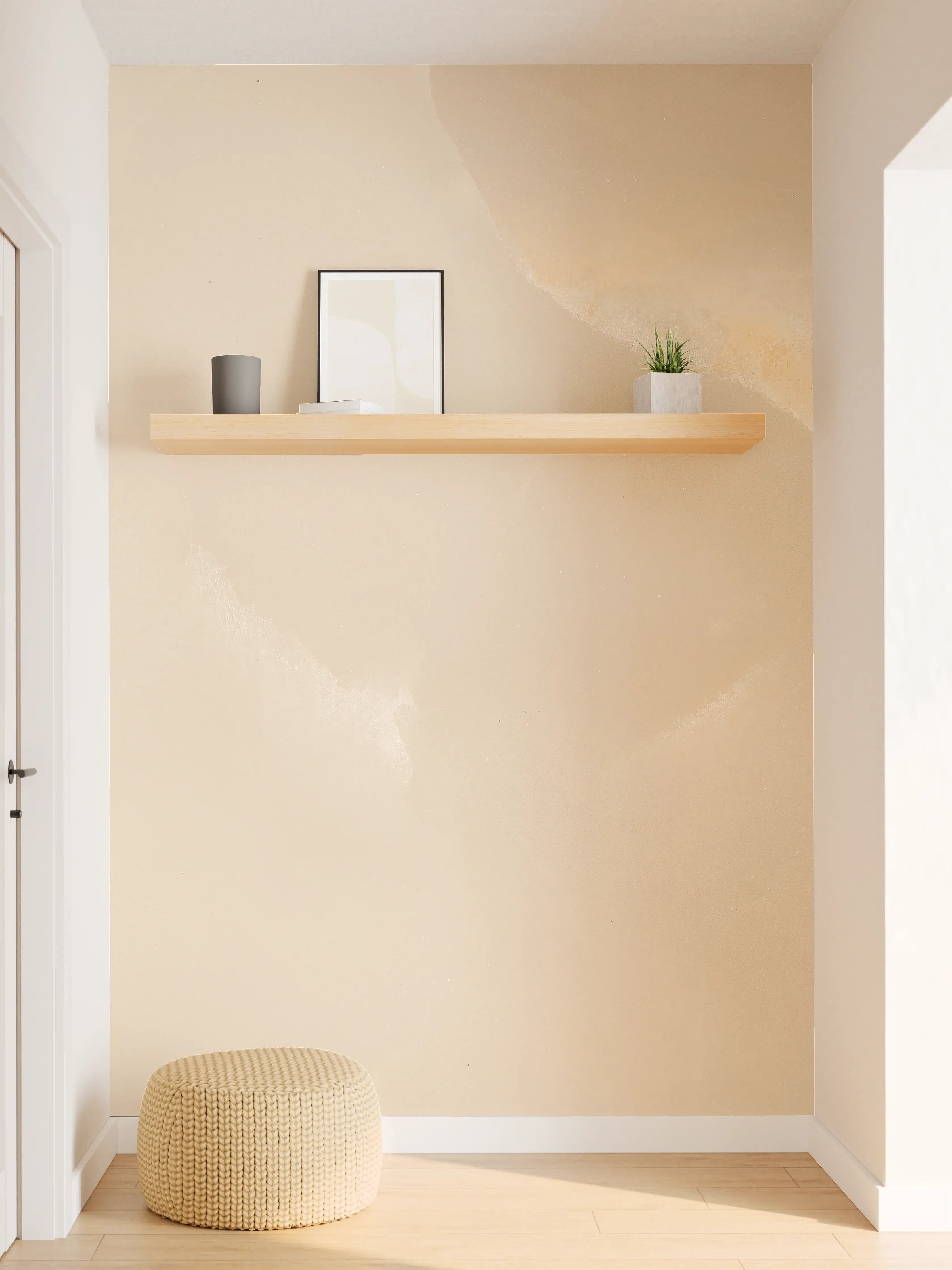Wandverkleidung Flur - Beige Naturstein Struktur
