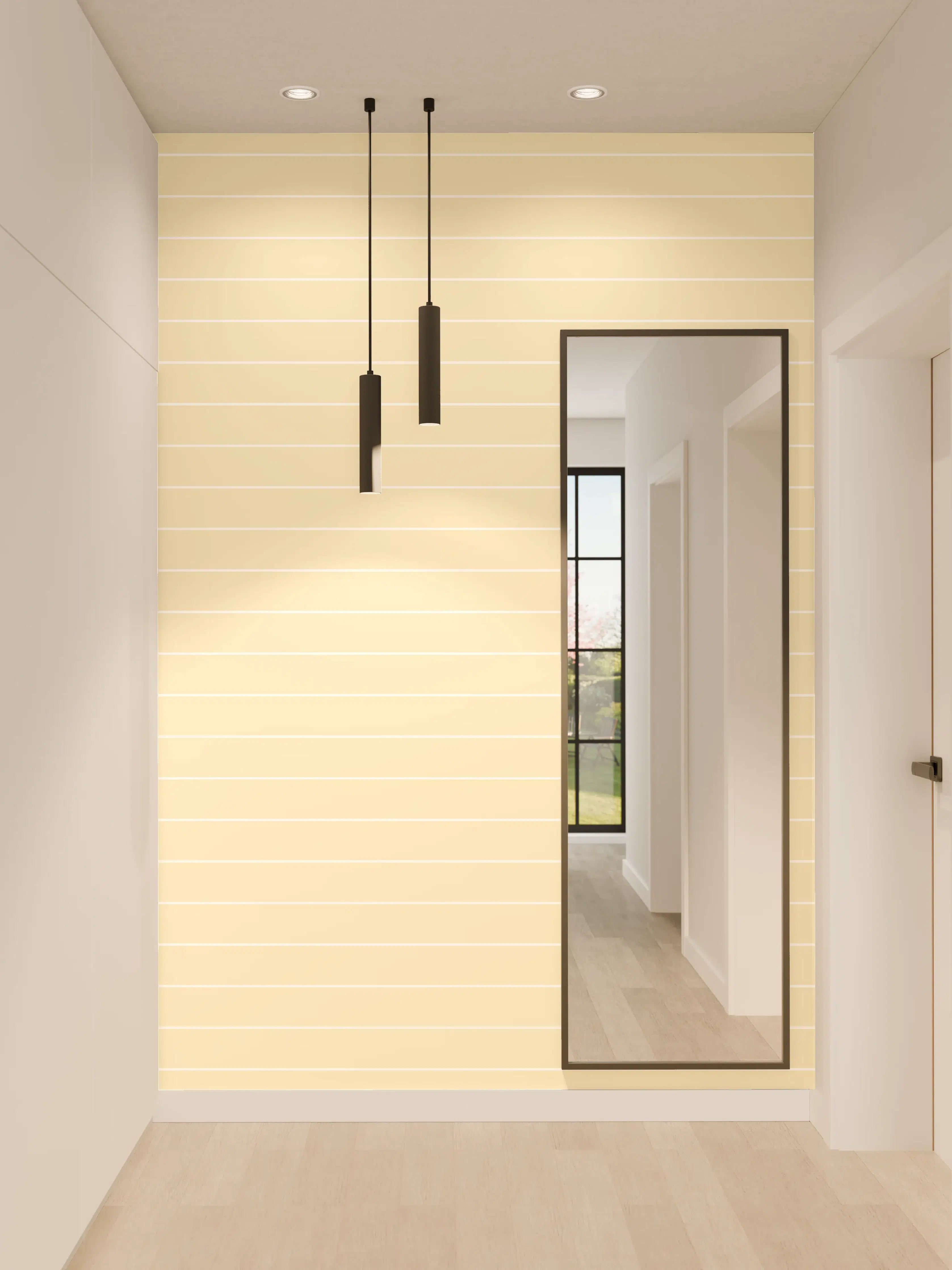 Wandverkleidung Flur - Beige gestreifte Oberfläche