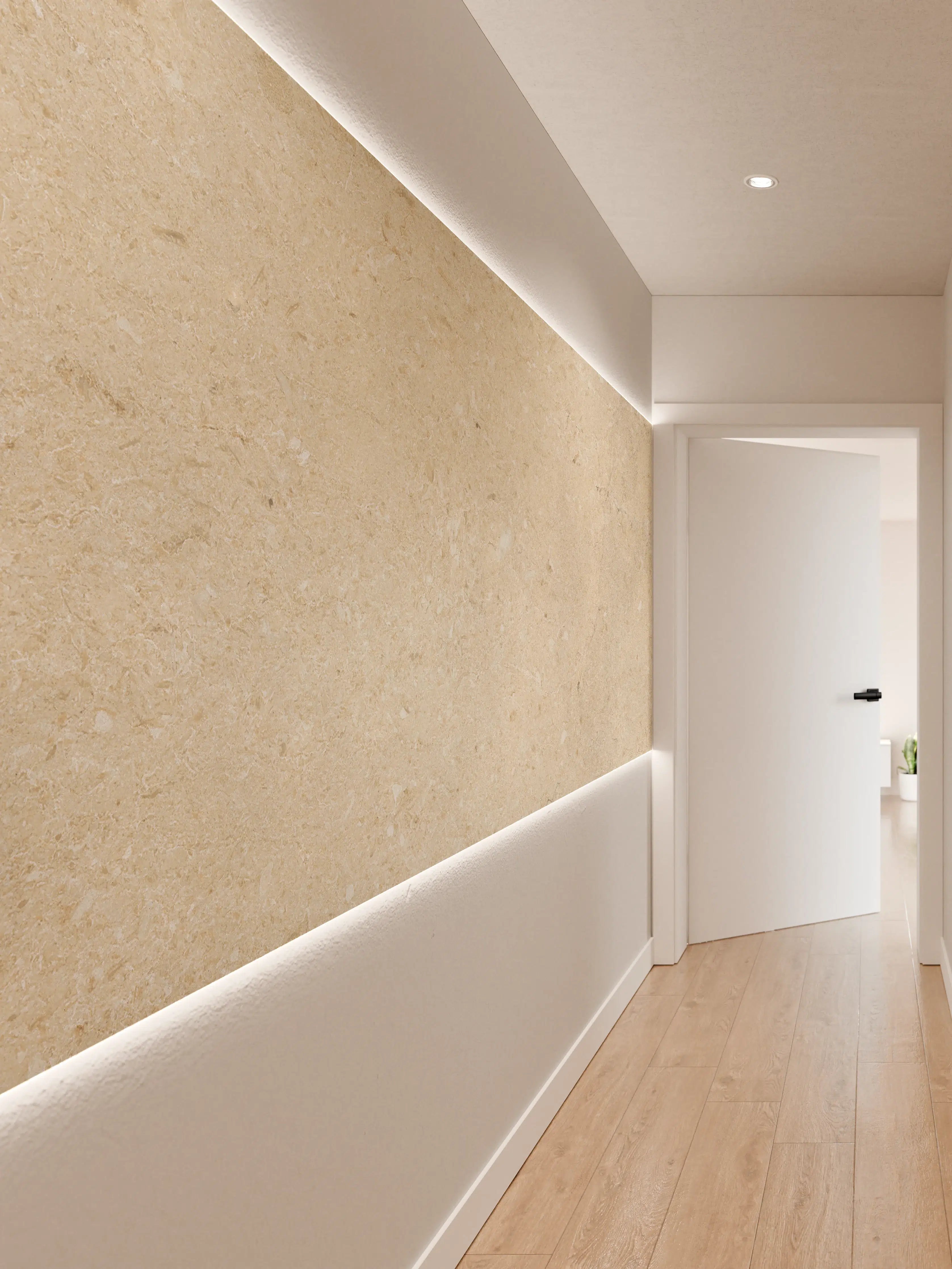 Wandverkleidung Flur - Beige vintage Oberfläche