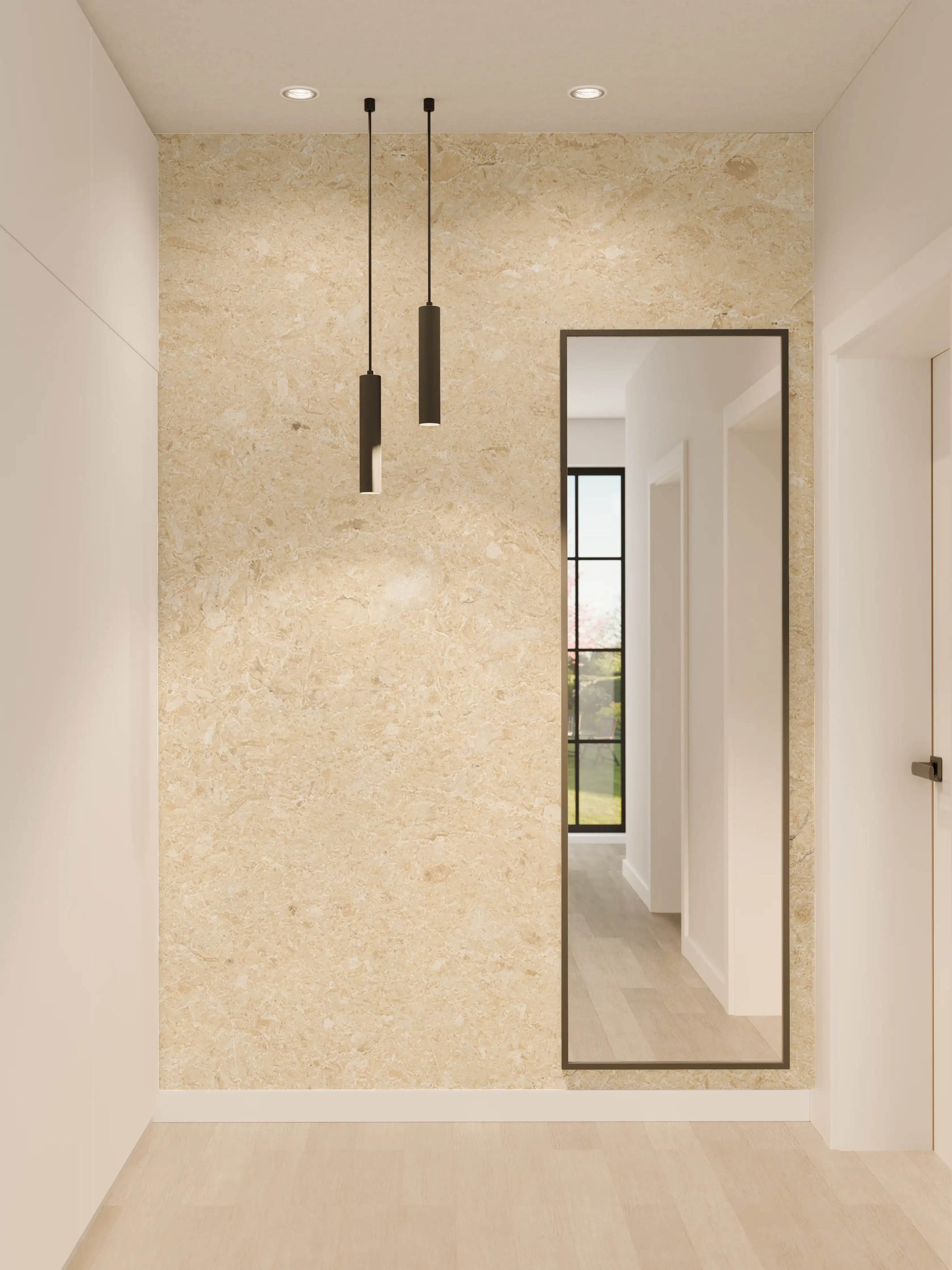 Wandverkleidung Flur - Beige vintage Oberfläche