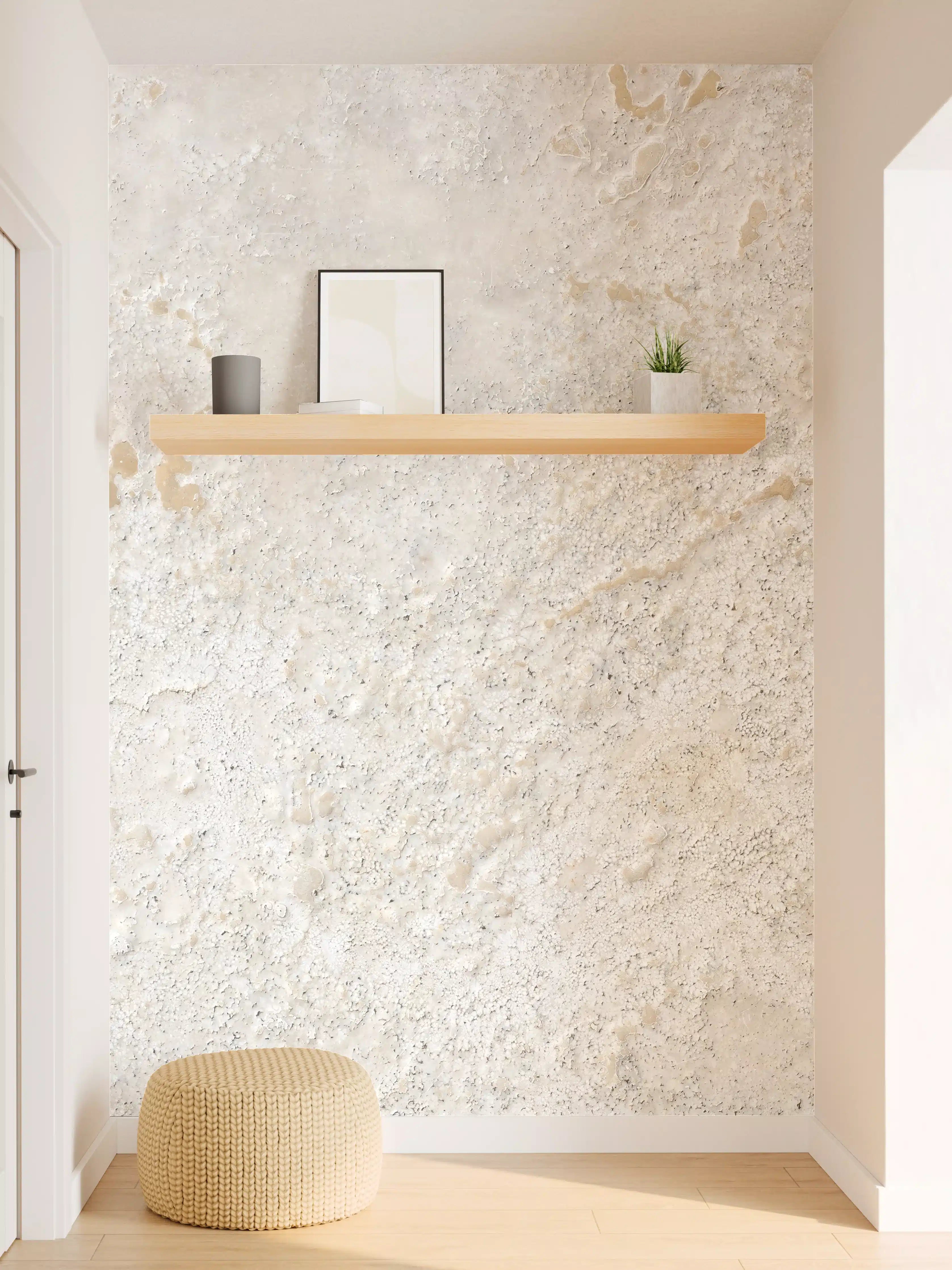 Wandverkleidung Flur - Beiger Kalkstein