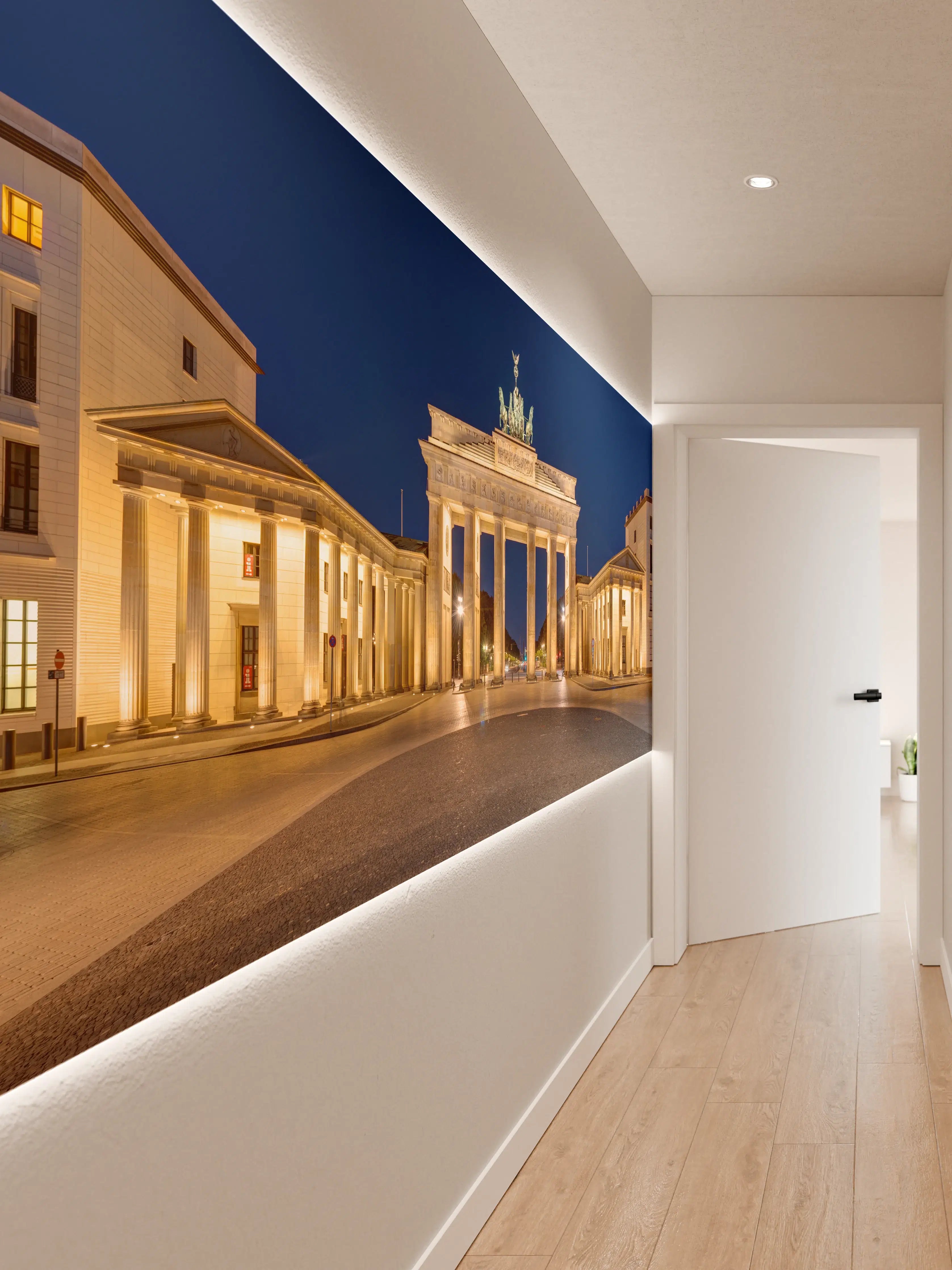 Wandverkleidung Flur - Berühmtes Wahrzeichen bei Nacht