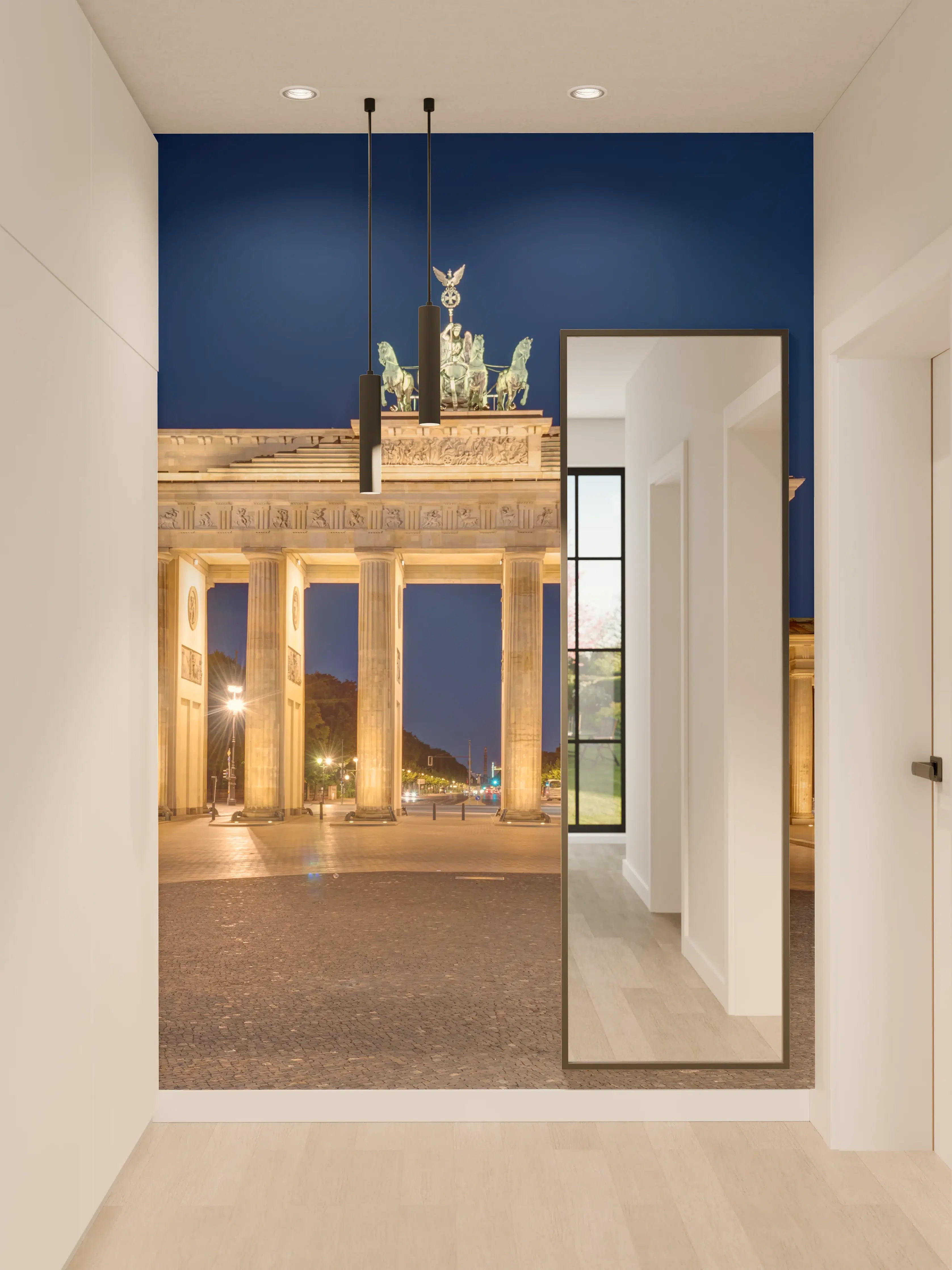 Wandverkleidung Flur - Berühmtes Wahrzeichen bei Nacht