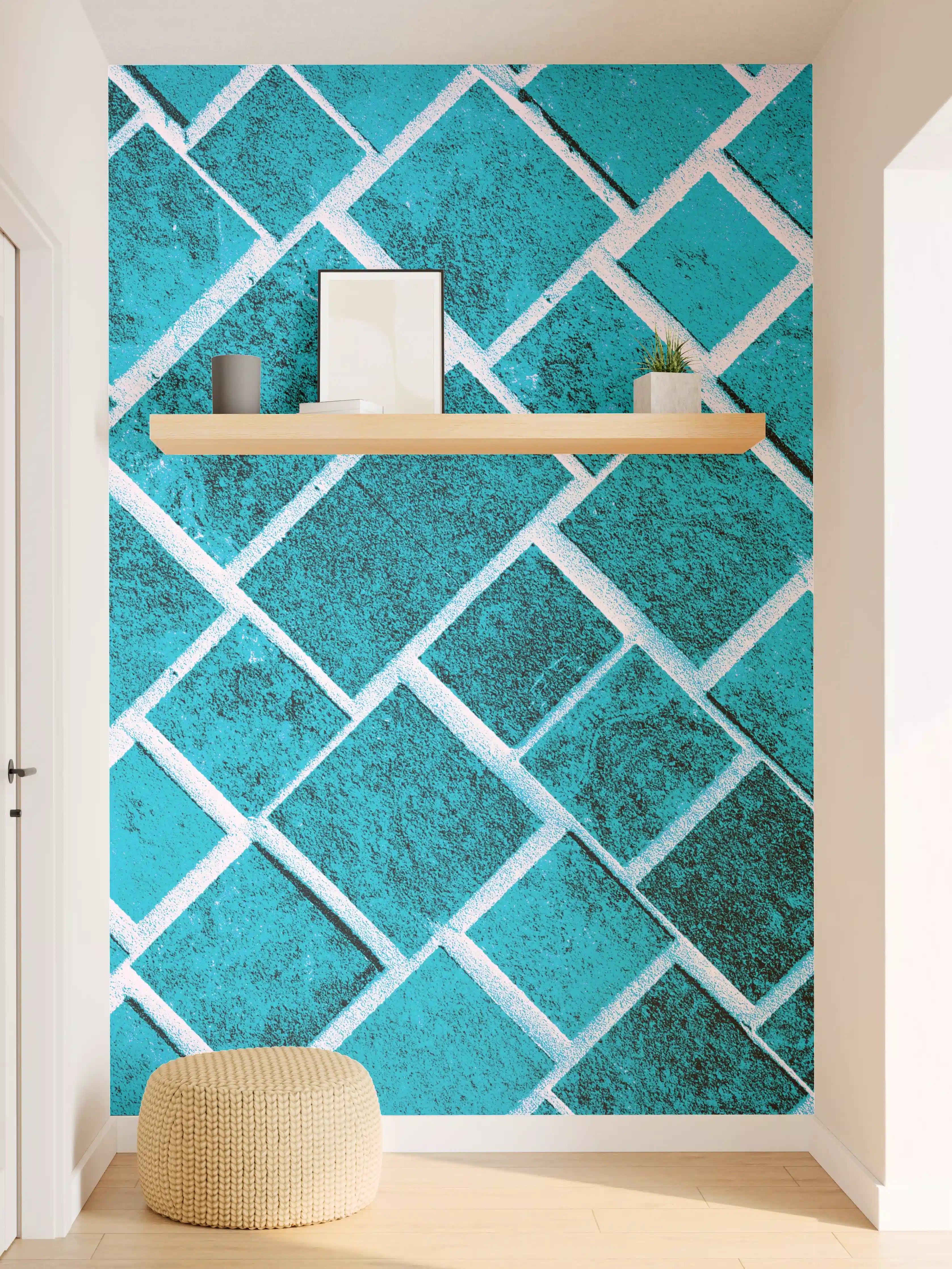 Wandverkleidung Flur - Blaue Fliesenmuster - Modernes Design