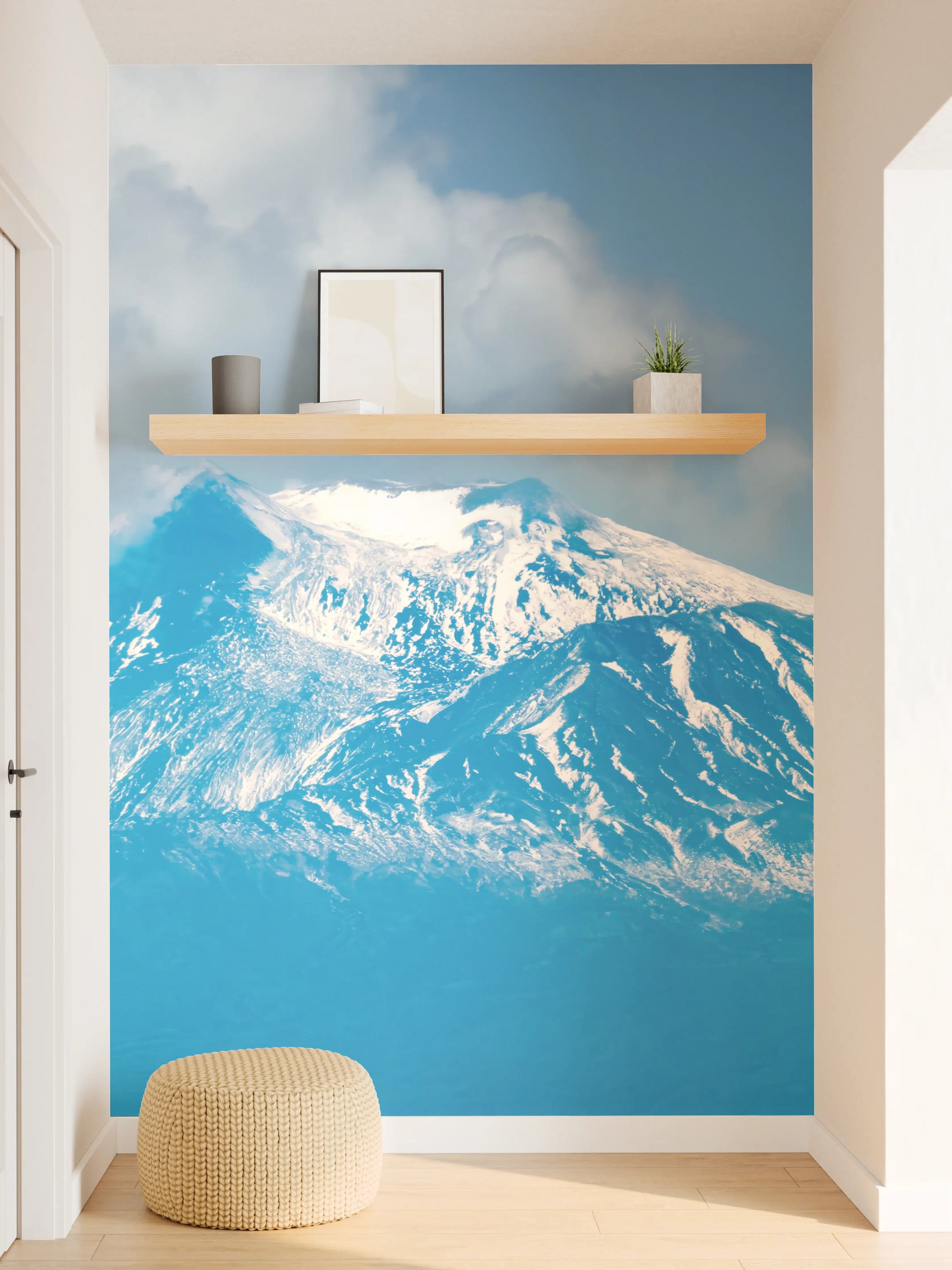 Wandverkleidung Flur - Blaue Schnee-Berglandschaft