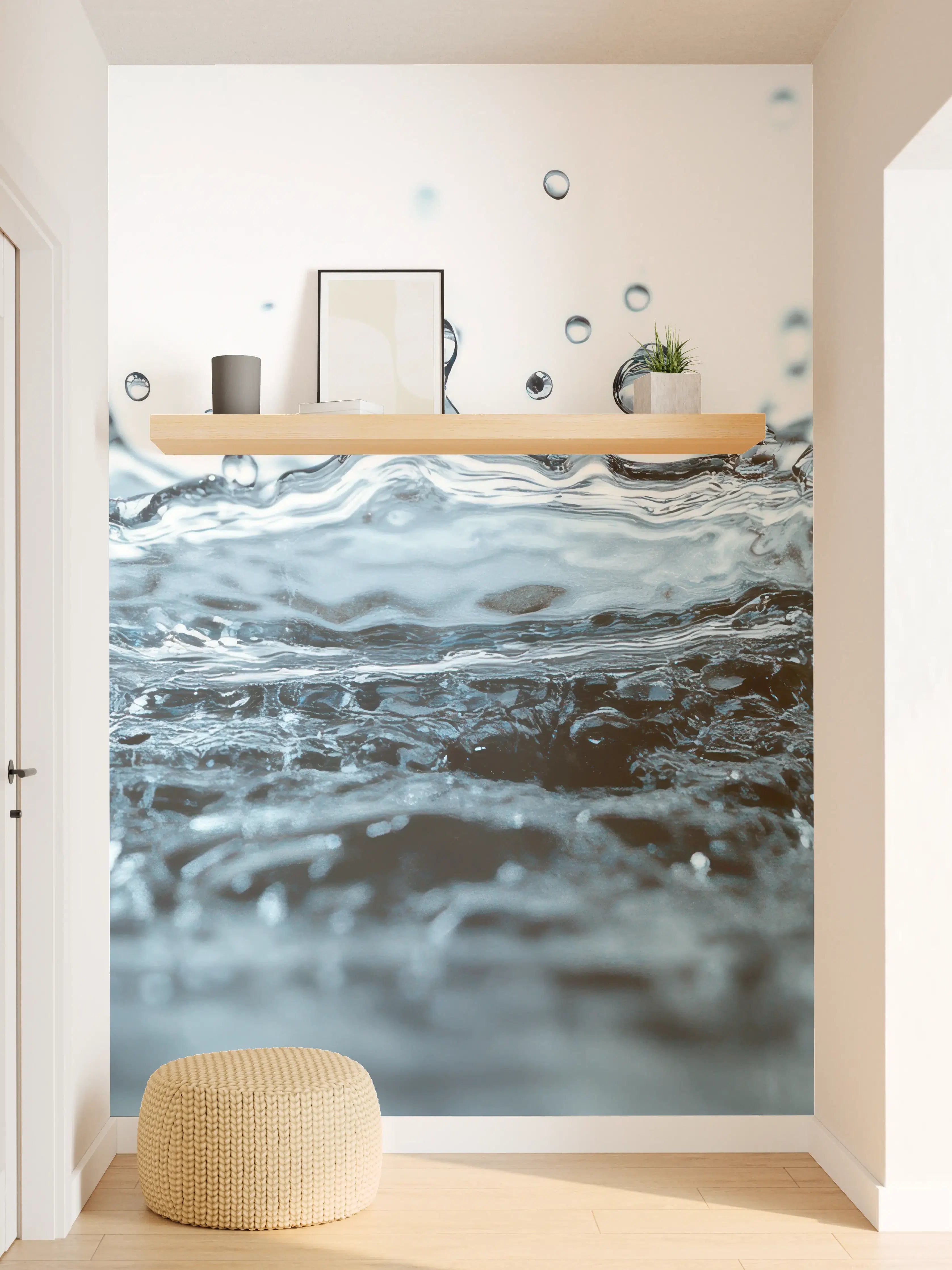 Wandverkleidung Flur - Blauer Wasser-Splash