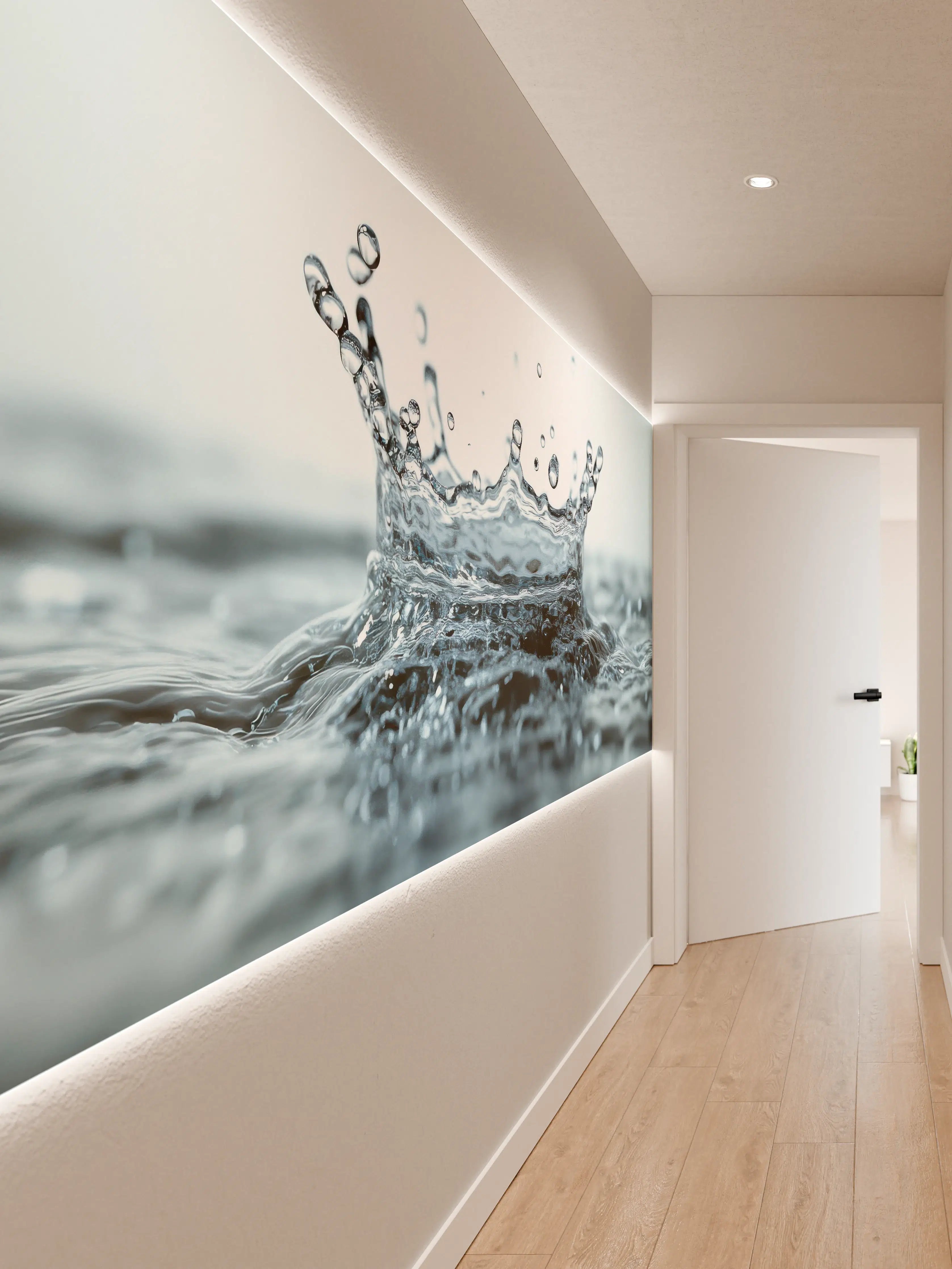 Wandverkleidung Flur - Blauer Wasser-Splash