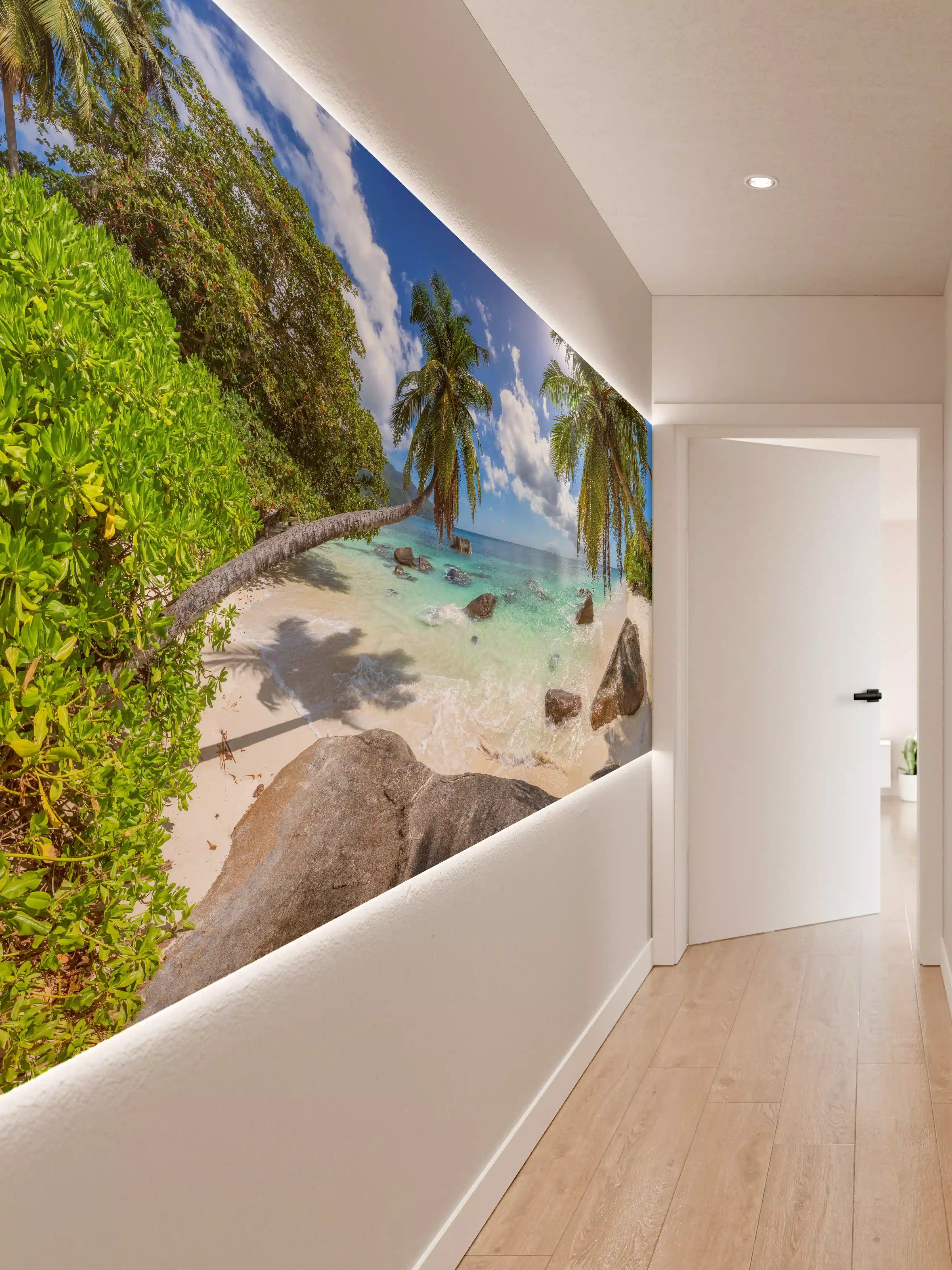 Wandverkleidung Flur - Blick auf den schönen tropischen Strand