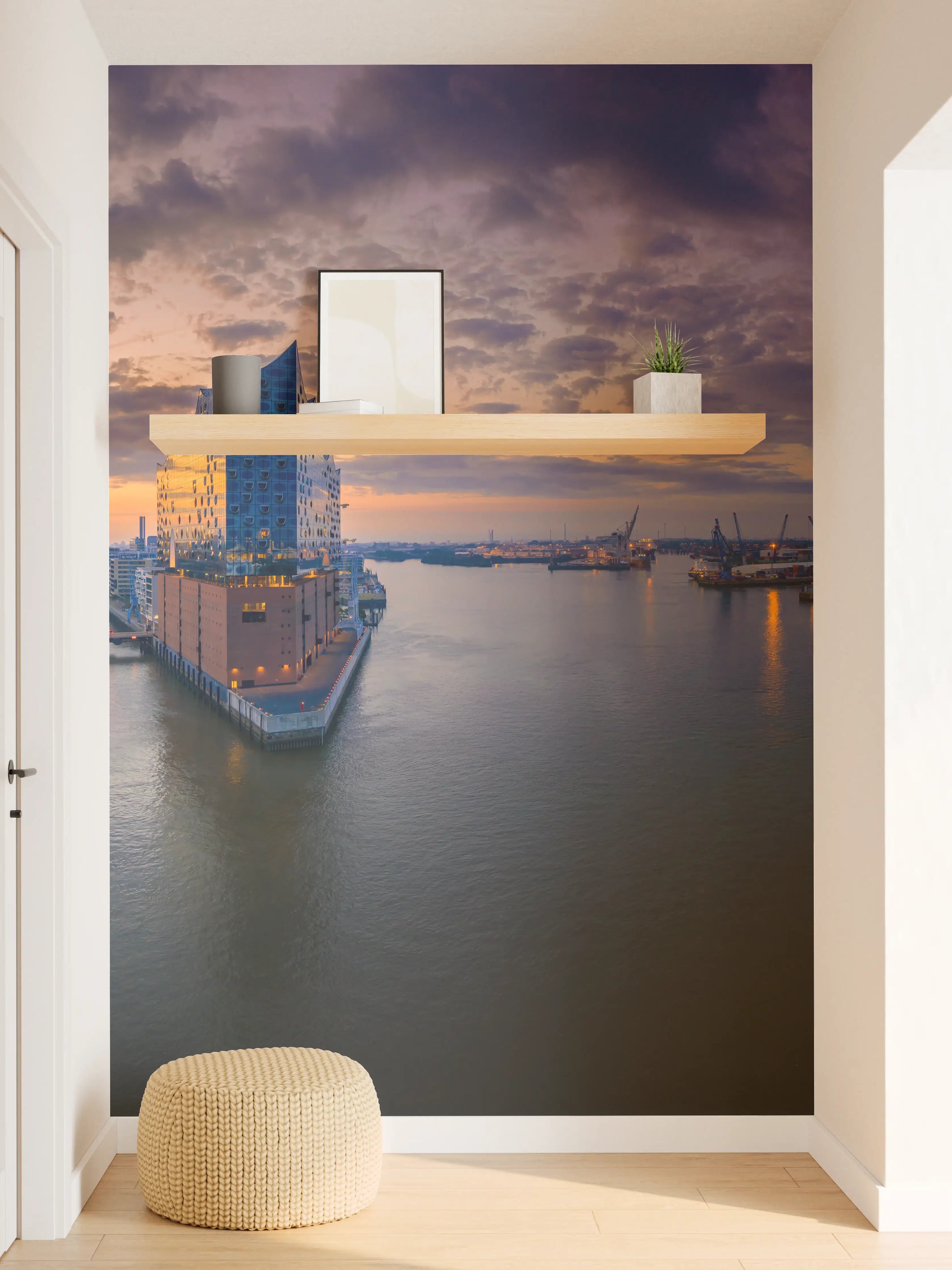 Wandverkleidung Flur - Blick auf die Elbphilharmonie - Hamburg