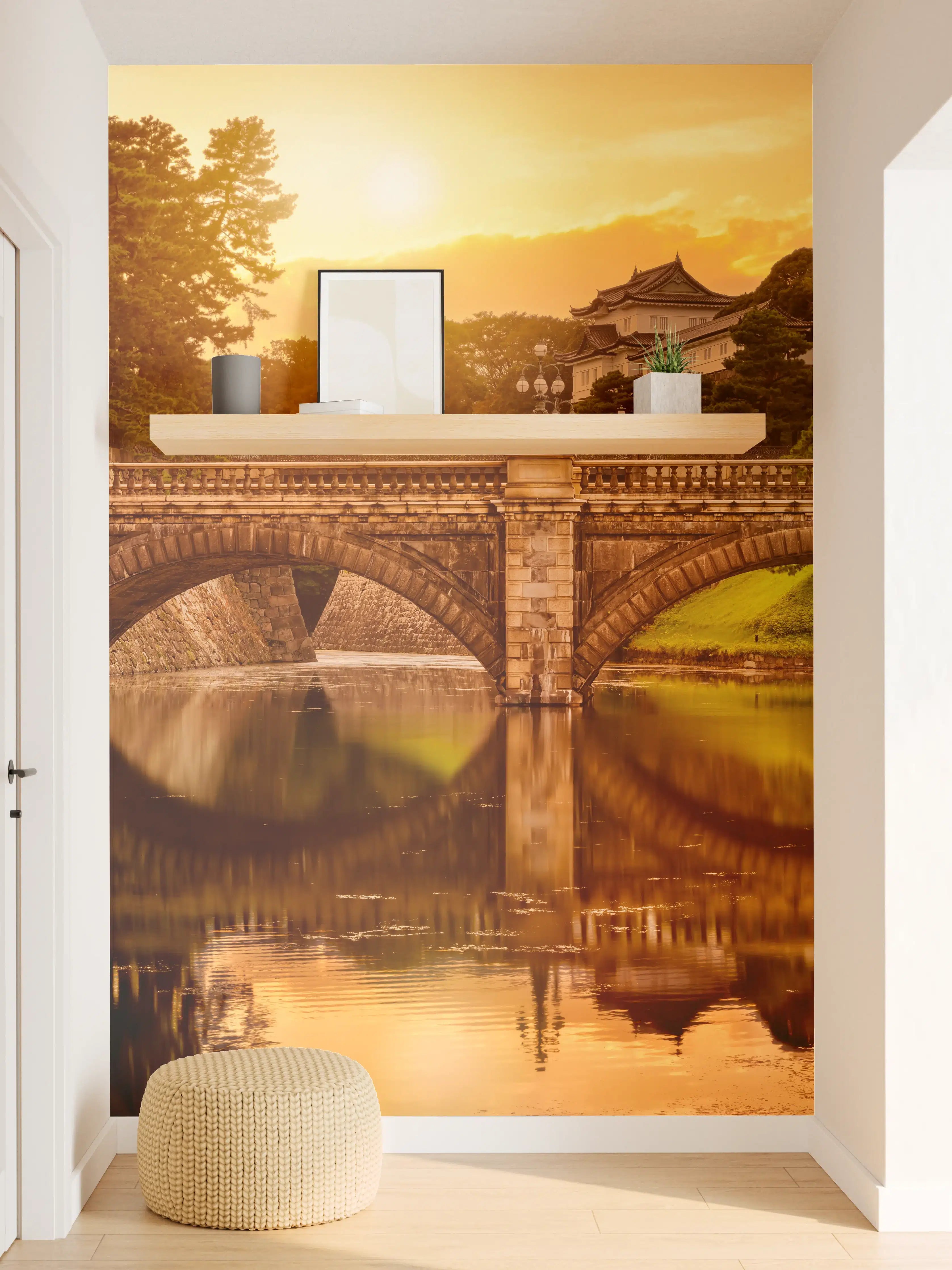 Wandverkleidung Flur - Blick auf die Nijubashi-Brücke in Tokio