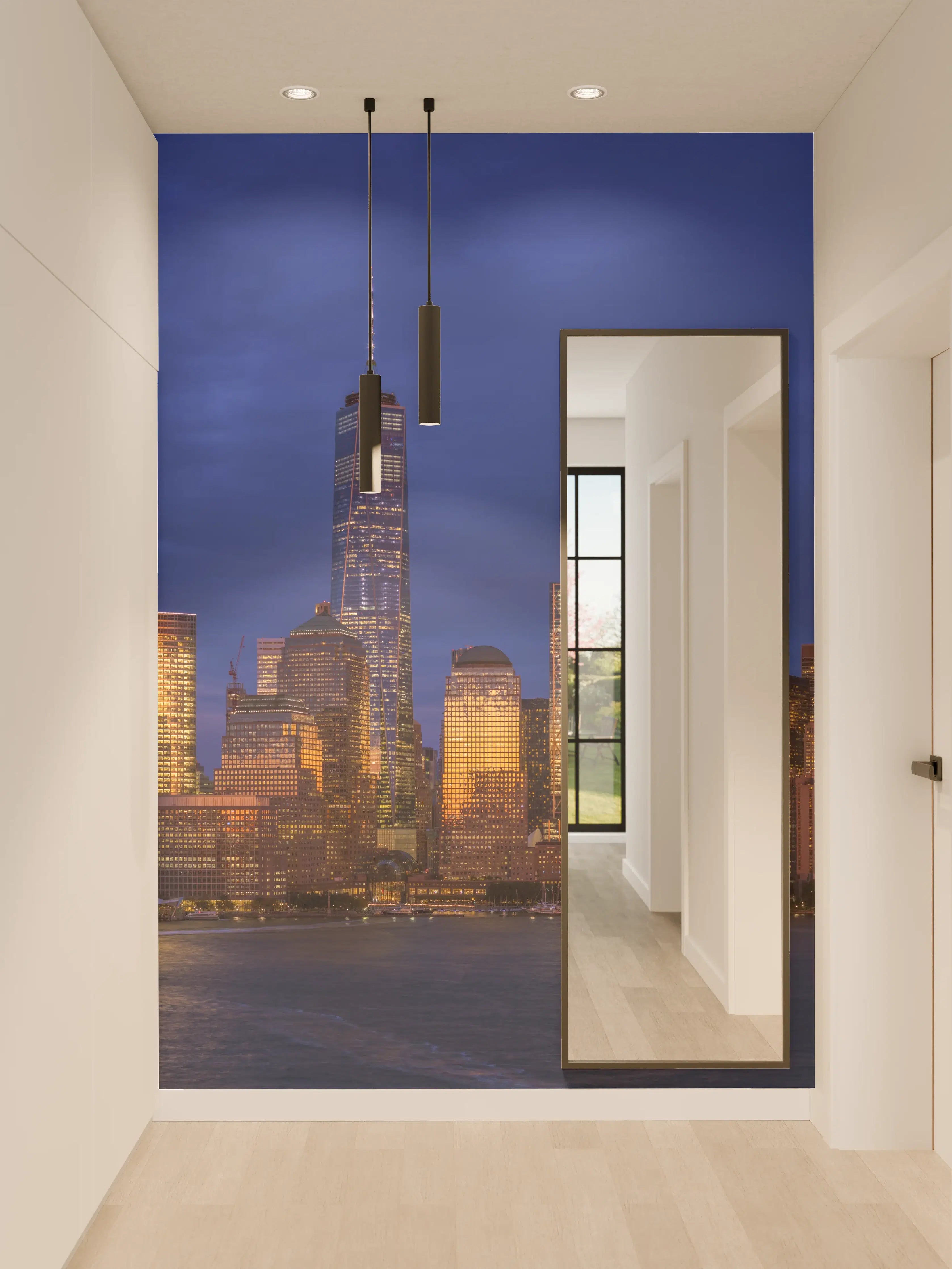 Wandverkleidung Flur - Blick auf die Skyline von Manhattan