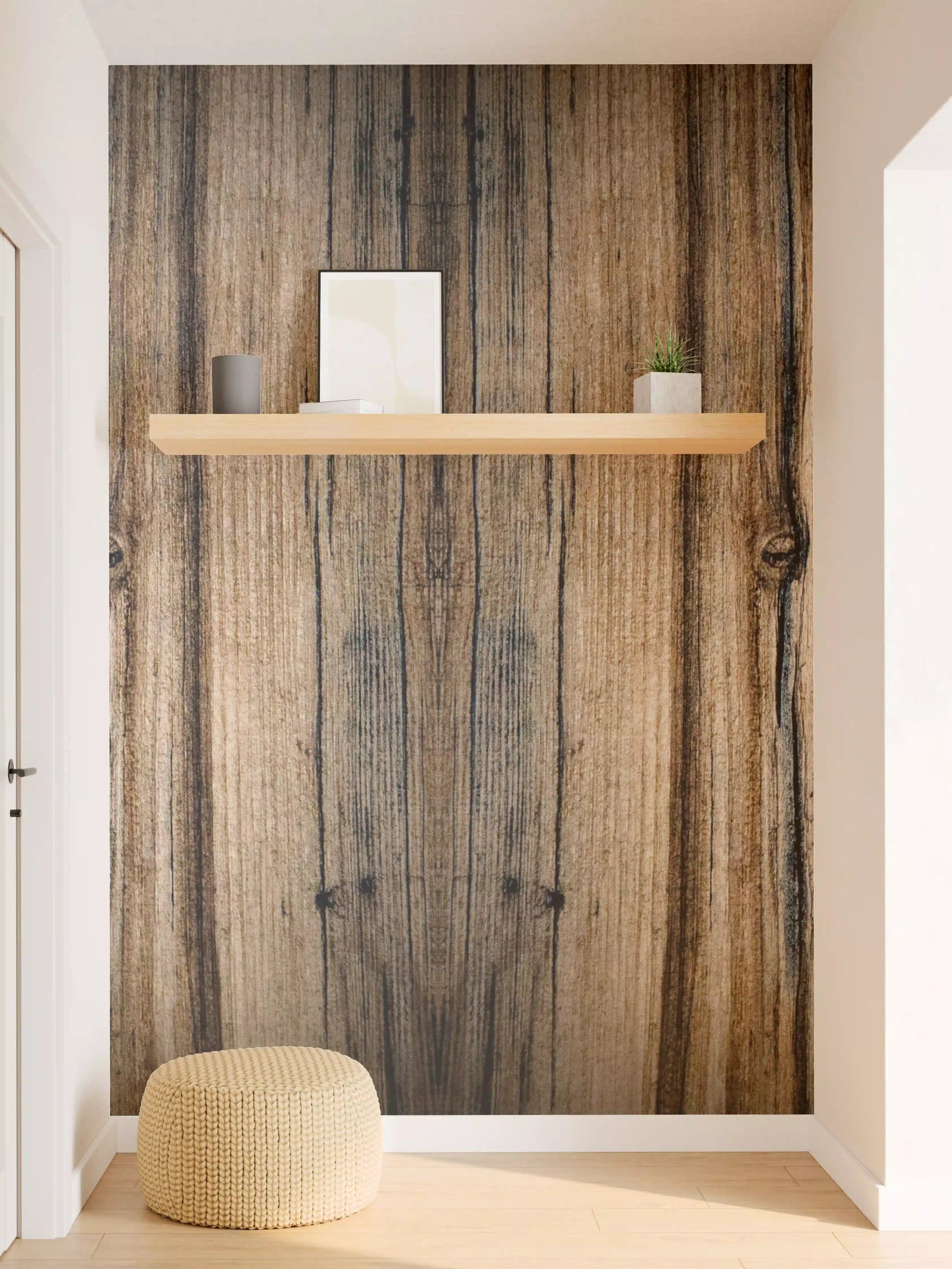 Wandverkleidung Flur - Bräunlicher Holz Hintergrund