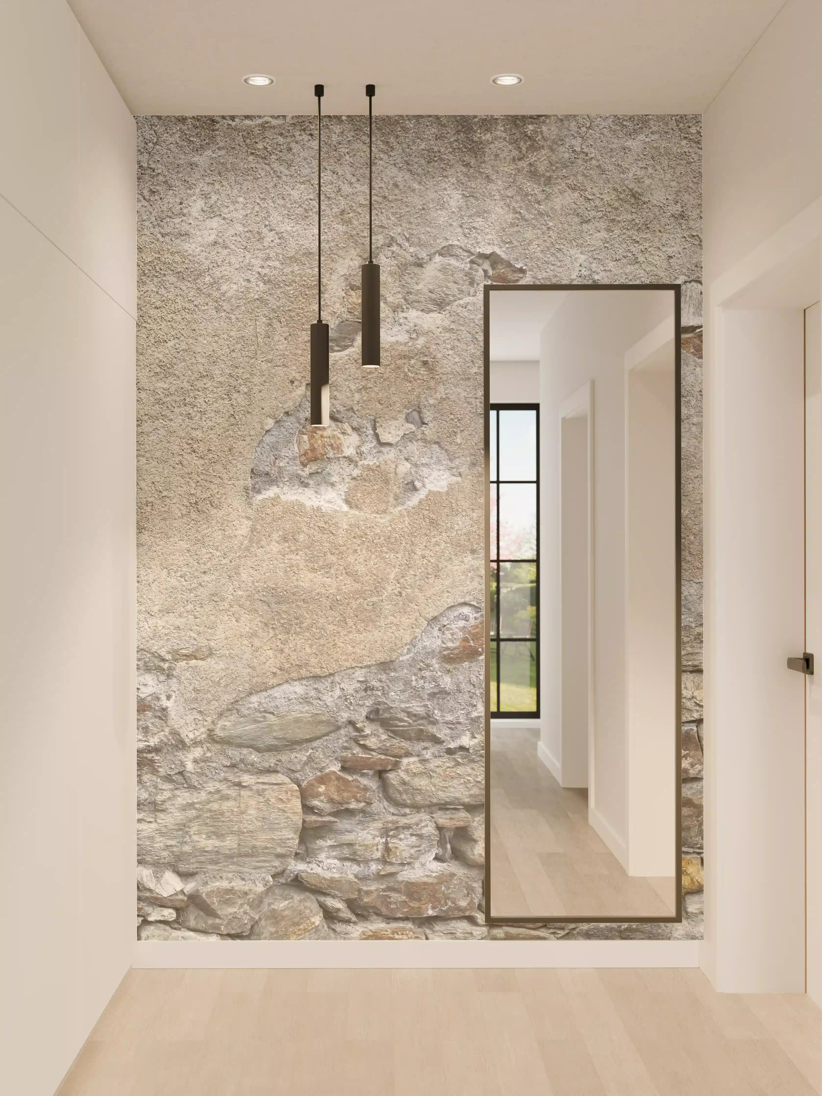 Wandverkleidung Flur - Bröckelnde Hausmauer in Südtirol