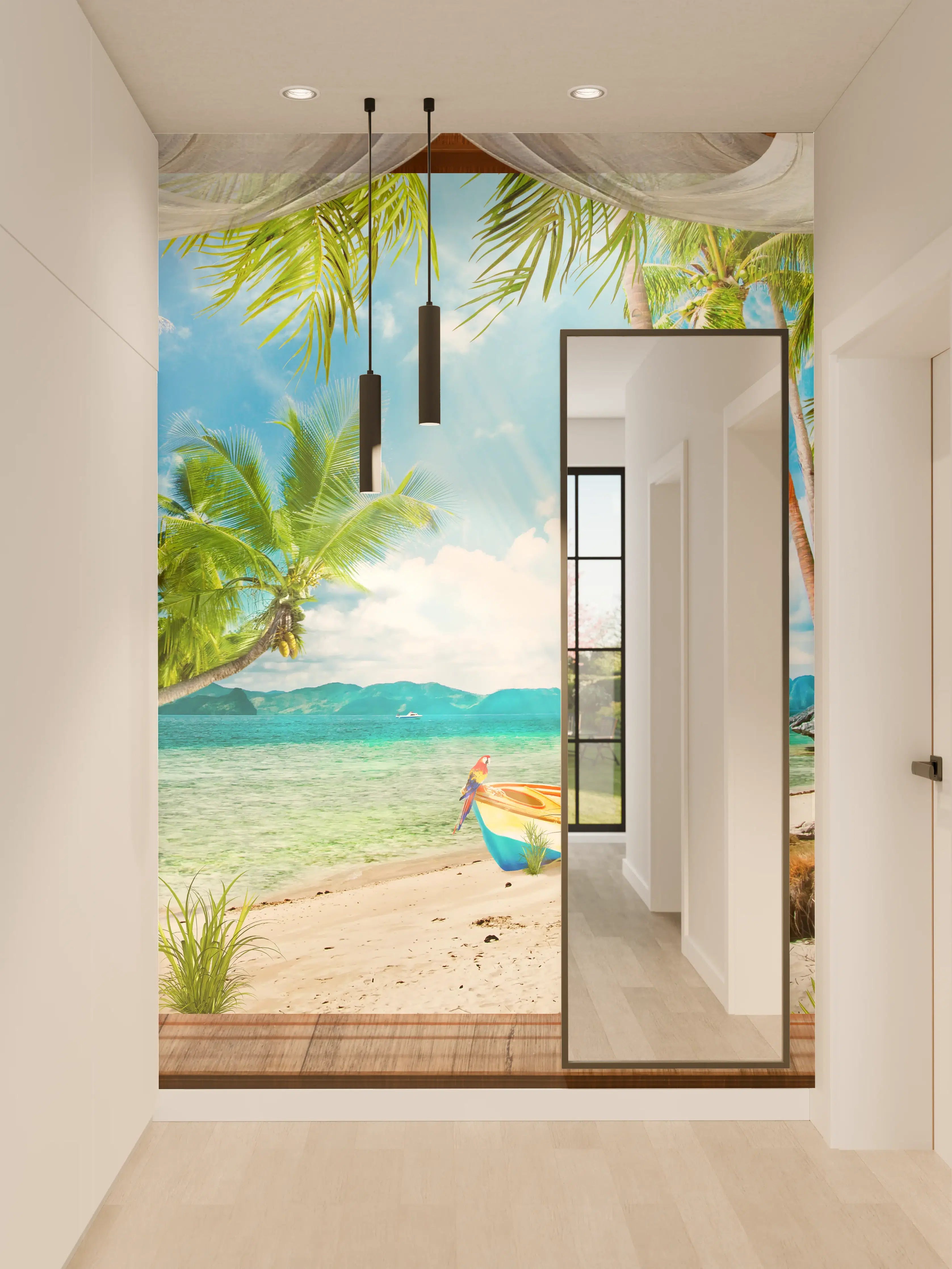 Wandverkleidung Flur - Bungalow mit Blick aufs Meer
