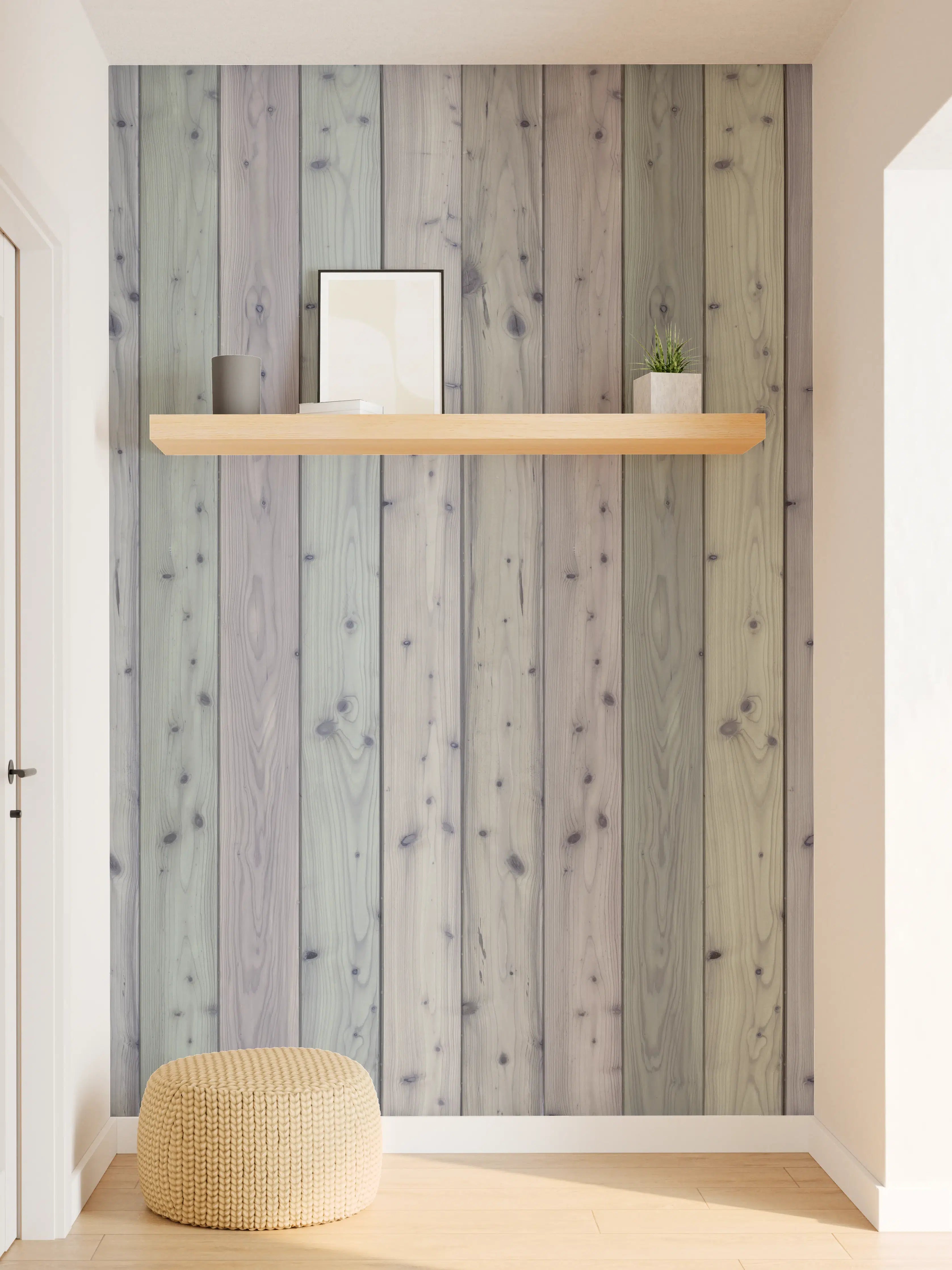 Wandverkleidung Flur - Bunte Holz Wand Textur