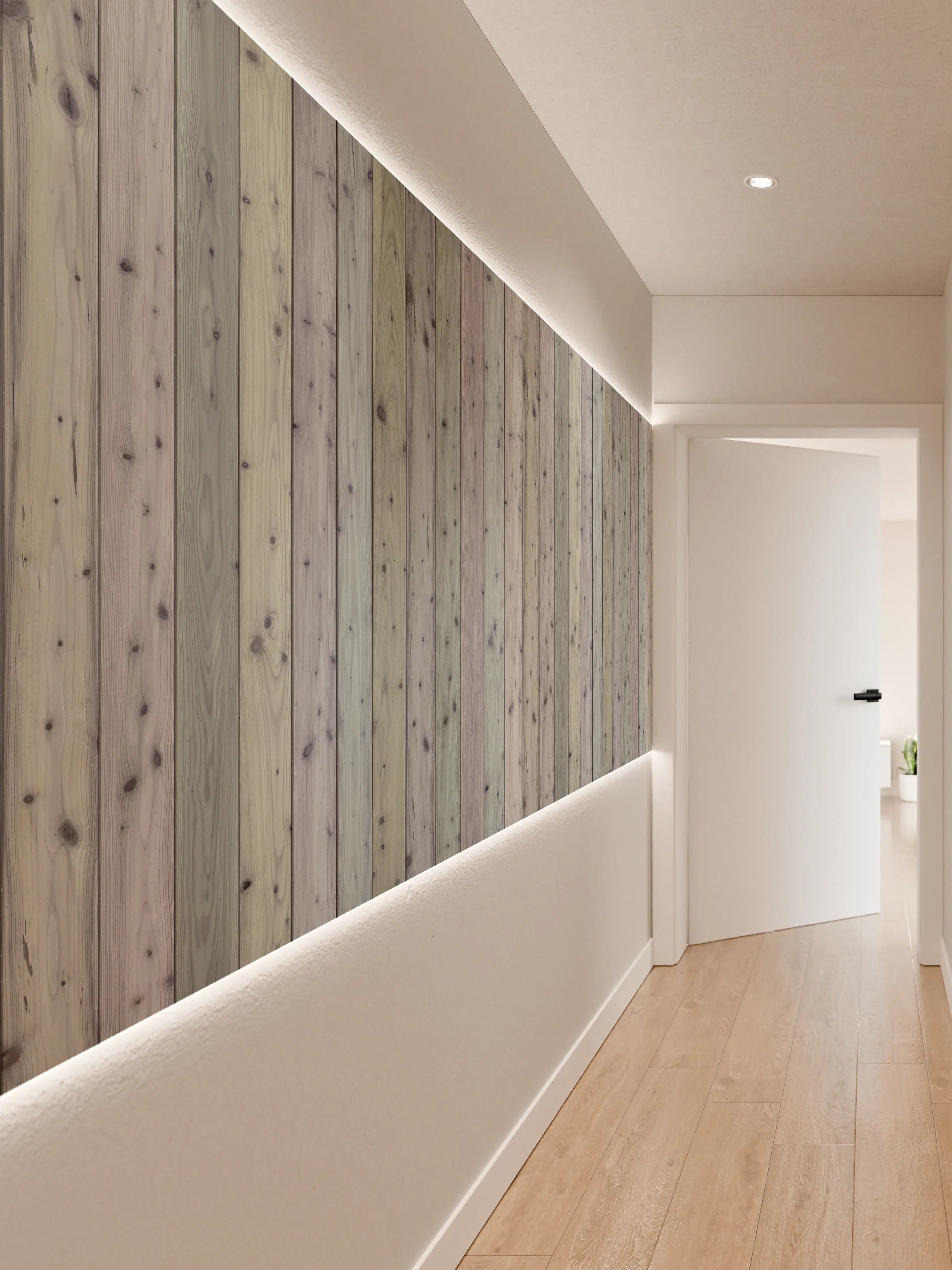 Wandverkleidung Flur - Bunte Holz Wand Textur