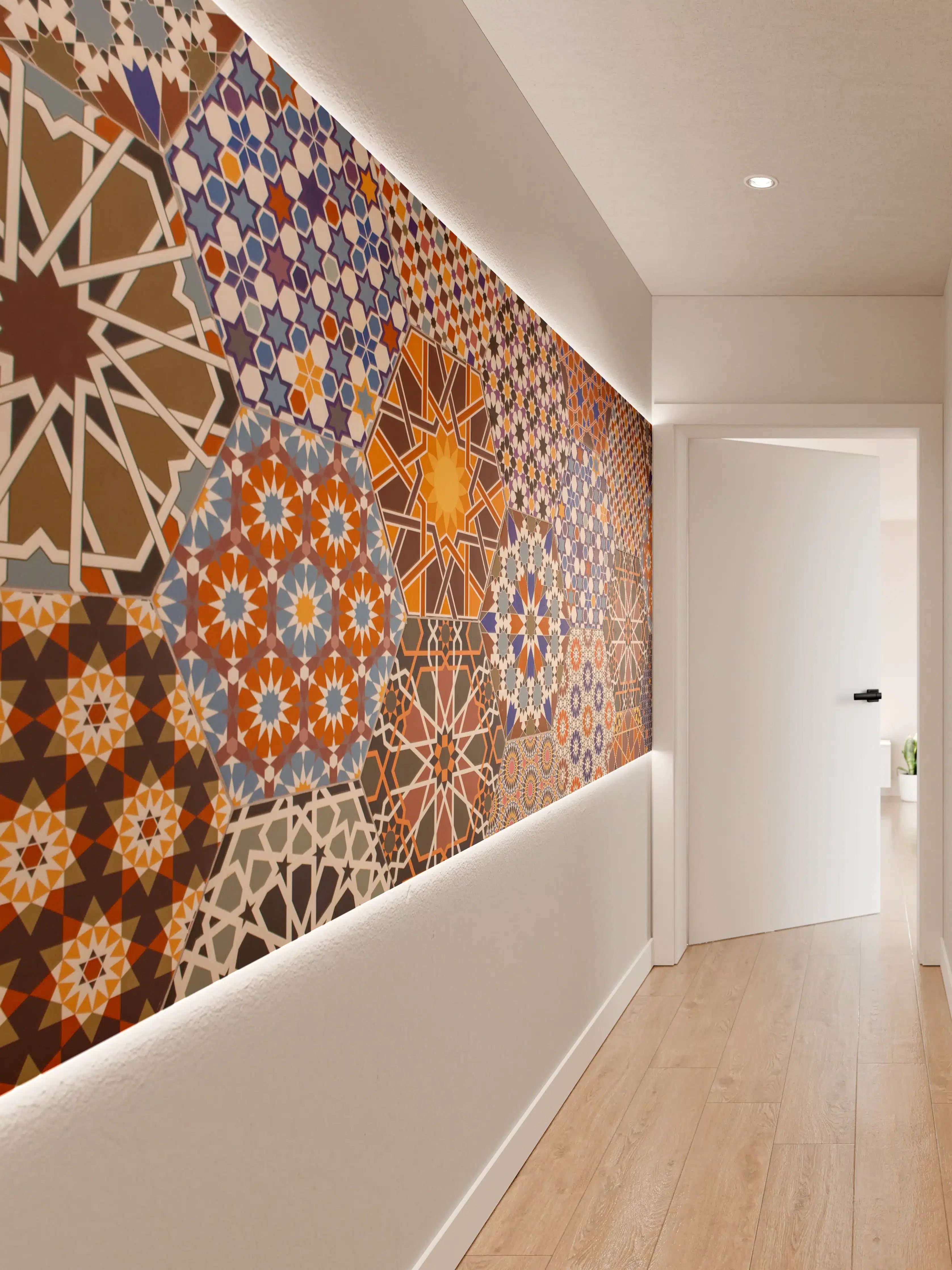 Wandverkleidung Flur - Bunte Mosaikfliesen mit arabischen Mustern