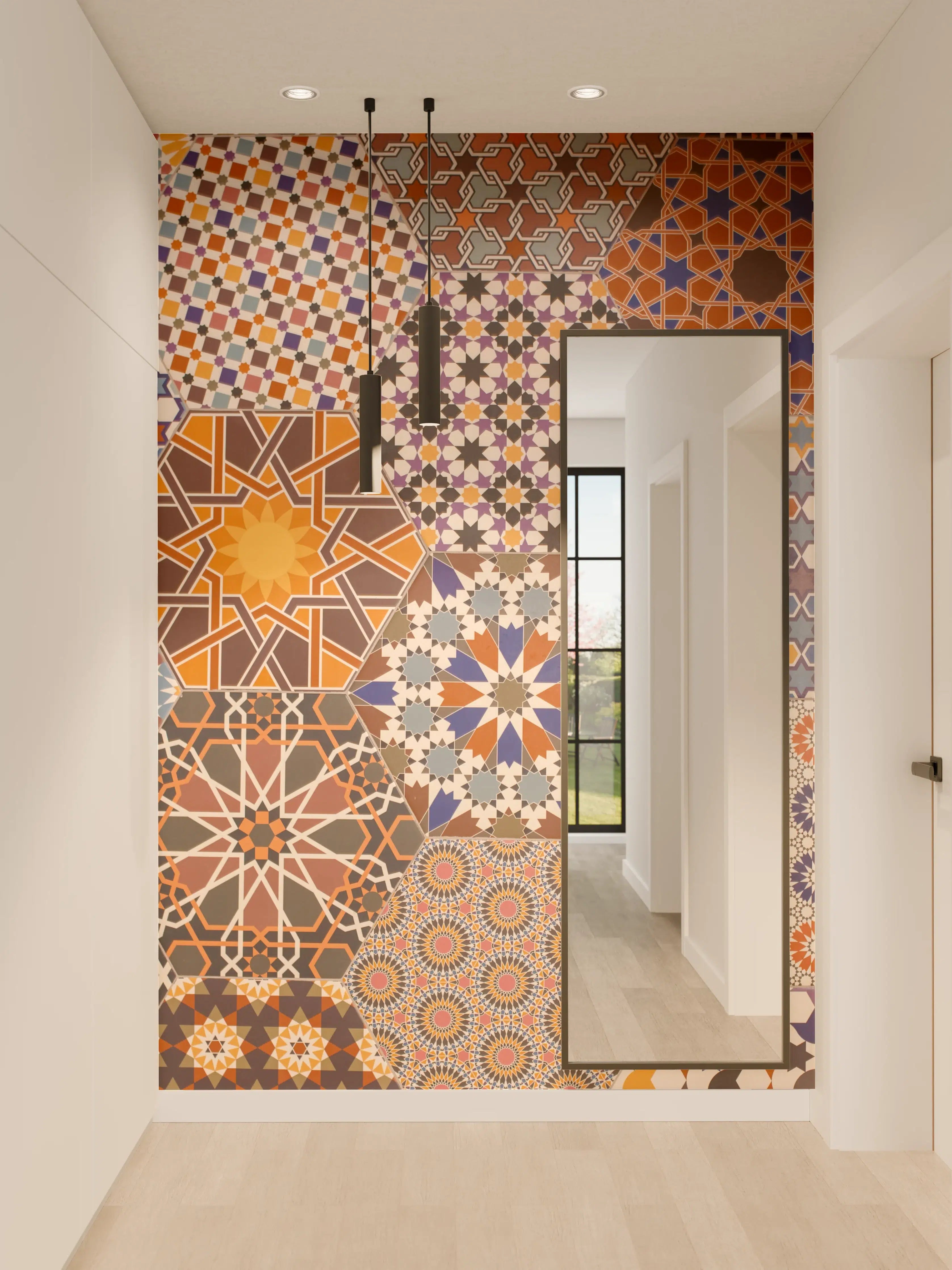 Wandverkleidung Flur - Bunte Mosaikfliesen mit arabischen Mustern