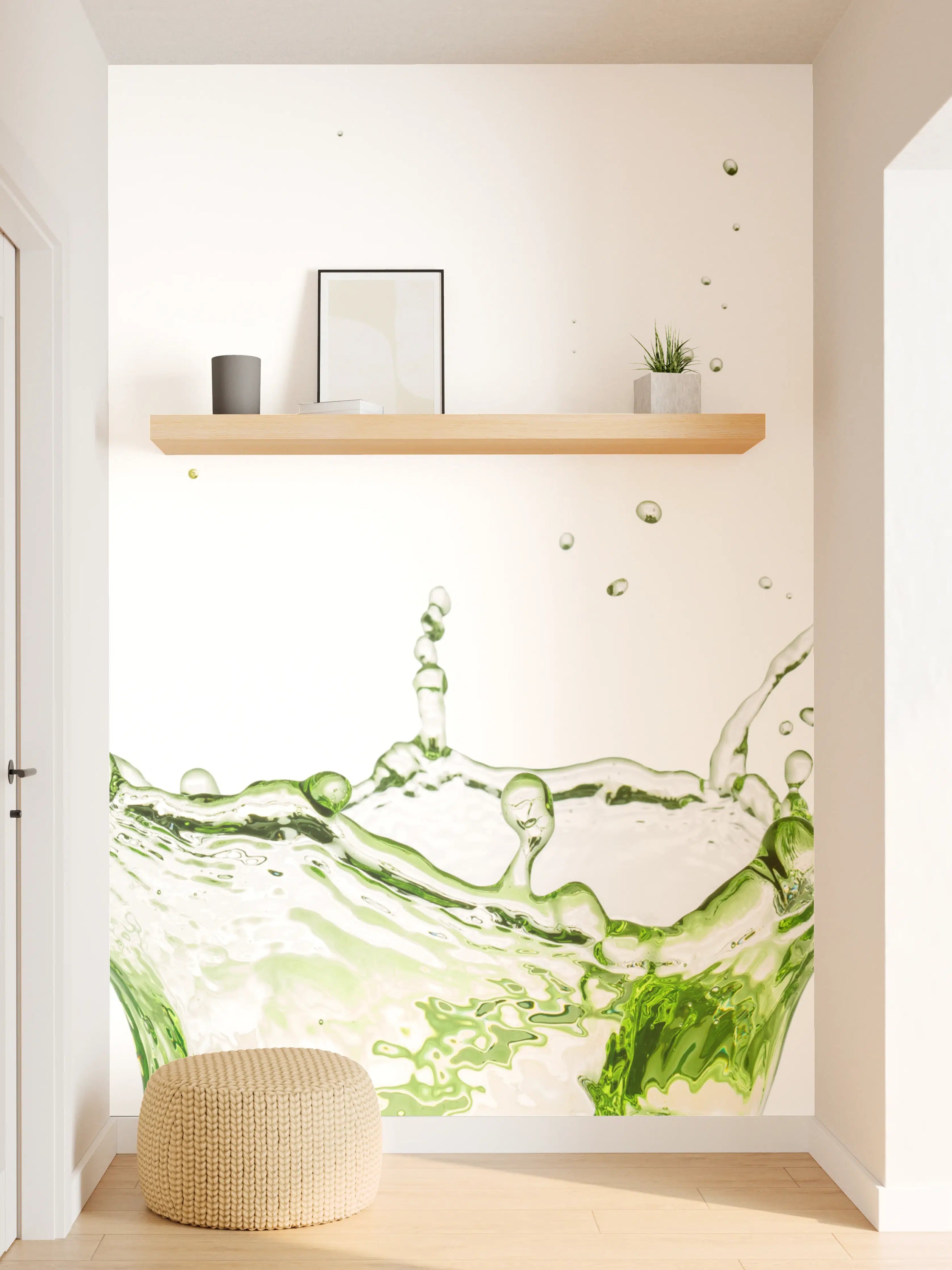 Wandverkleidung Flur - Bunte Wasserspritzer