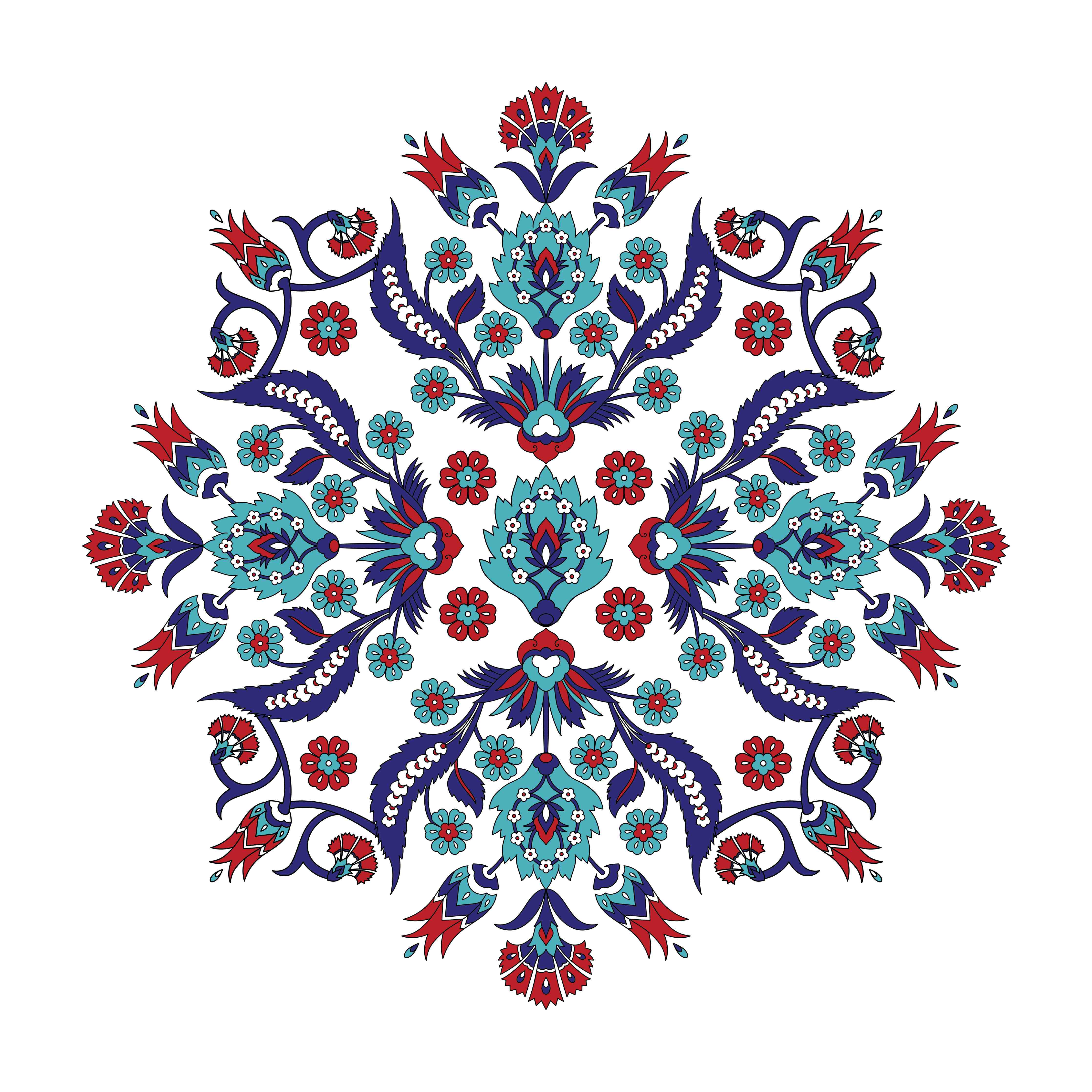 Wandverkleidung Flur-Bunte türkische Musterstickerei