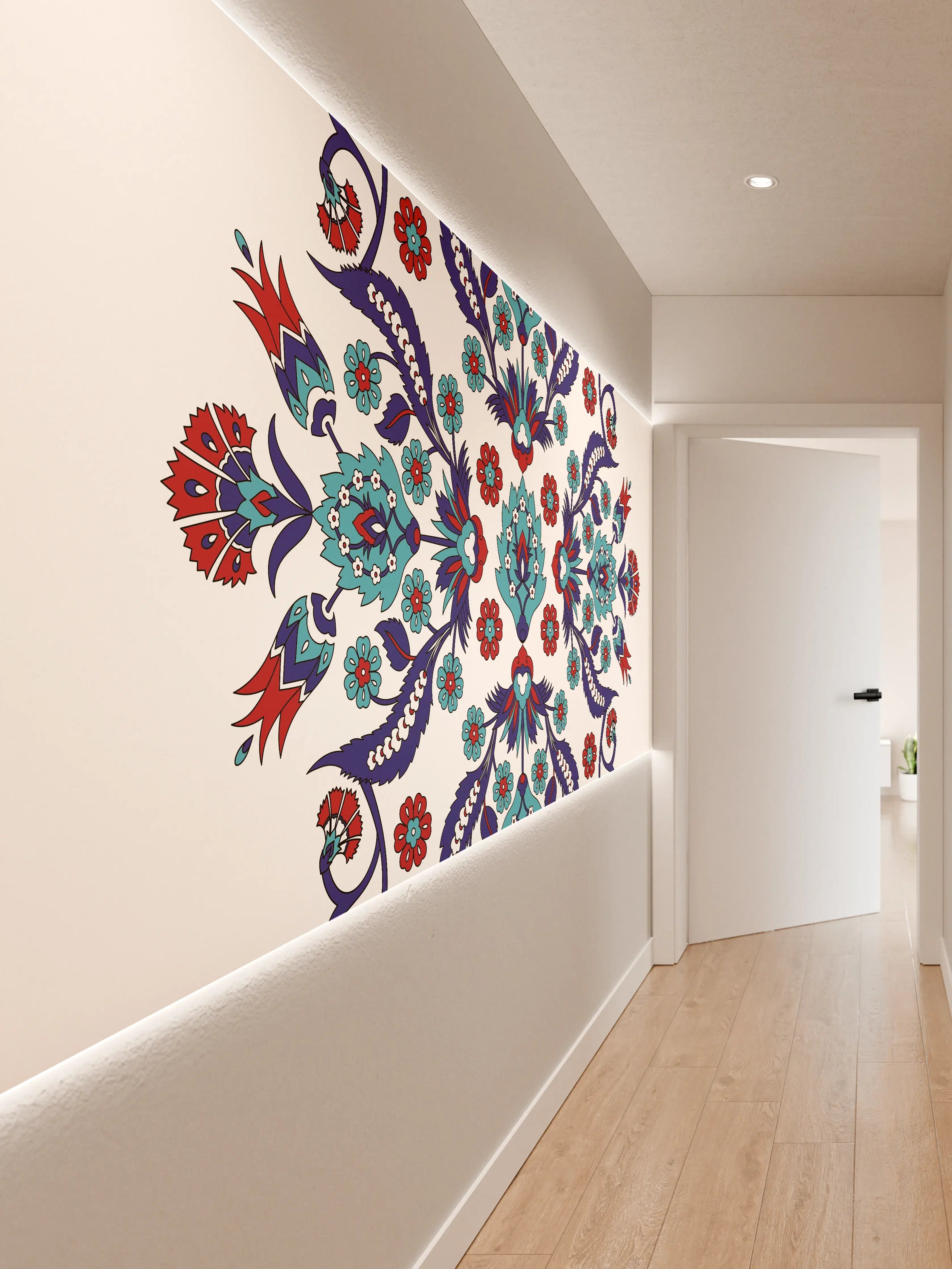 Wandverkleidung Flur - Bunte türkische Musterstickerei