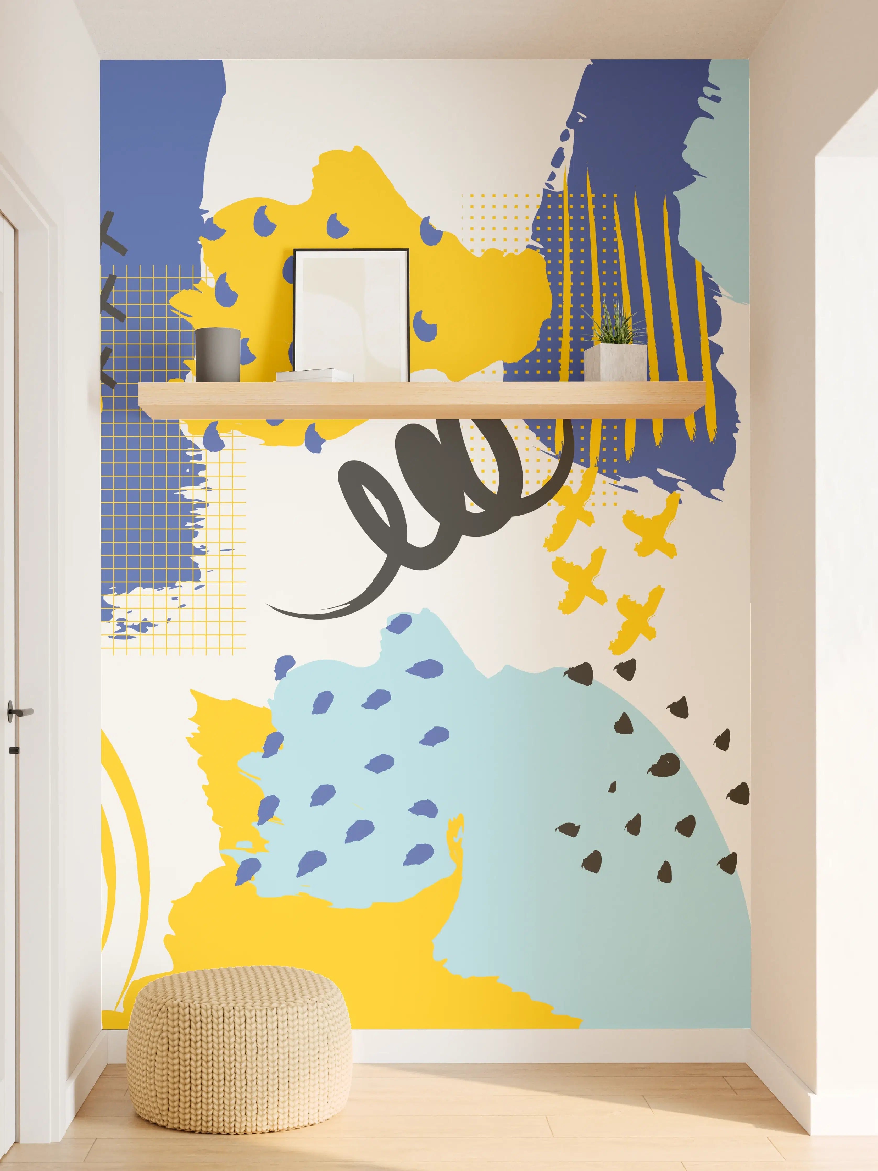 Wandverkleidung Flur - Buntes Abstrakt-Muster Design