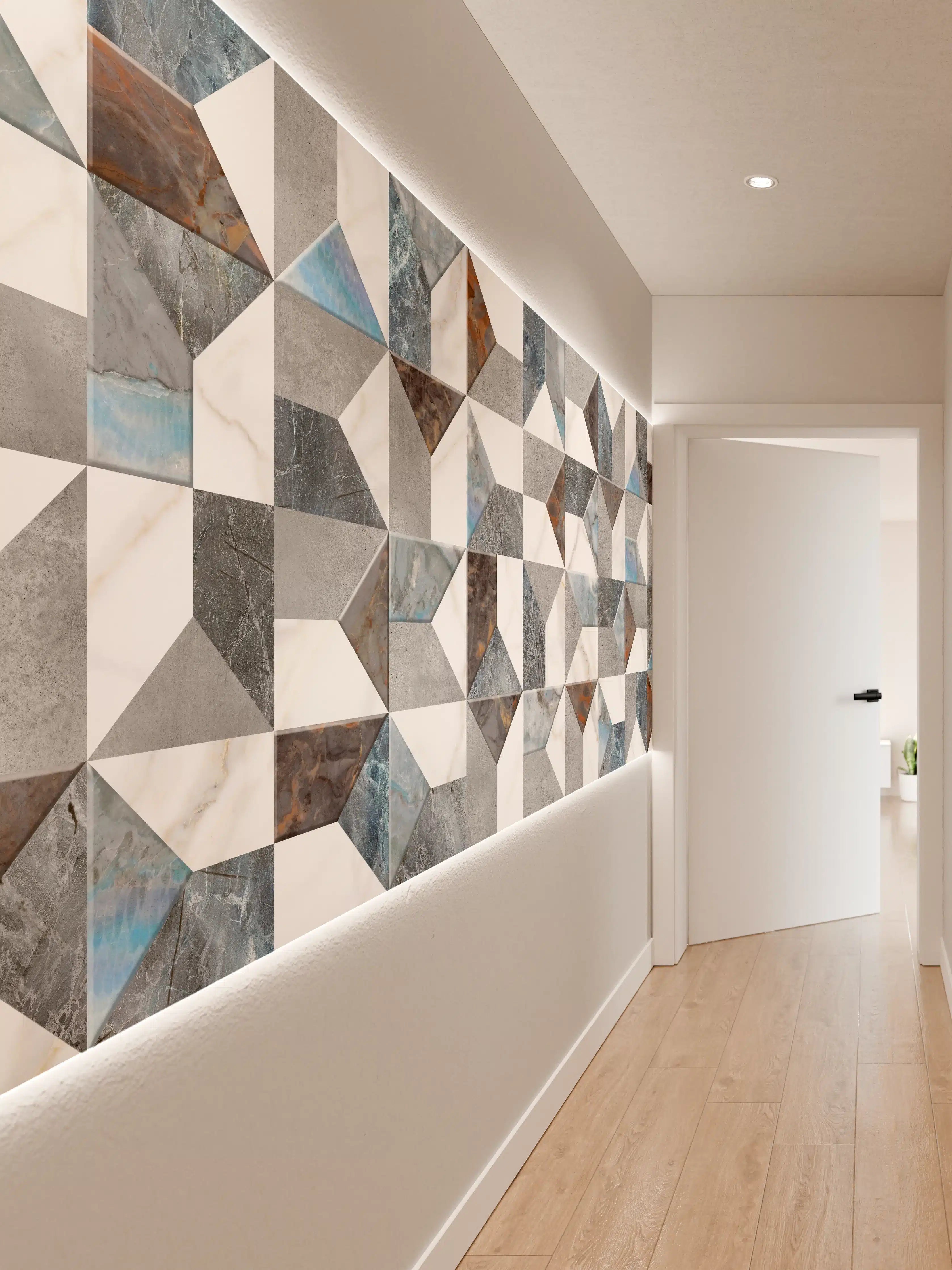 Wandverkleidung Flur - Buntes Fliesenmuster