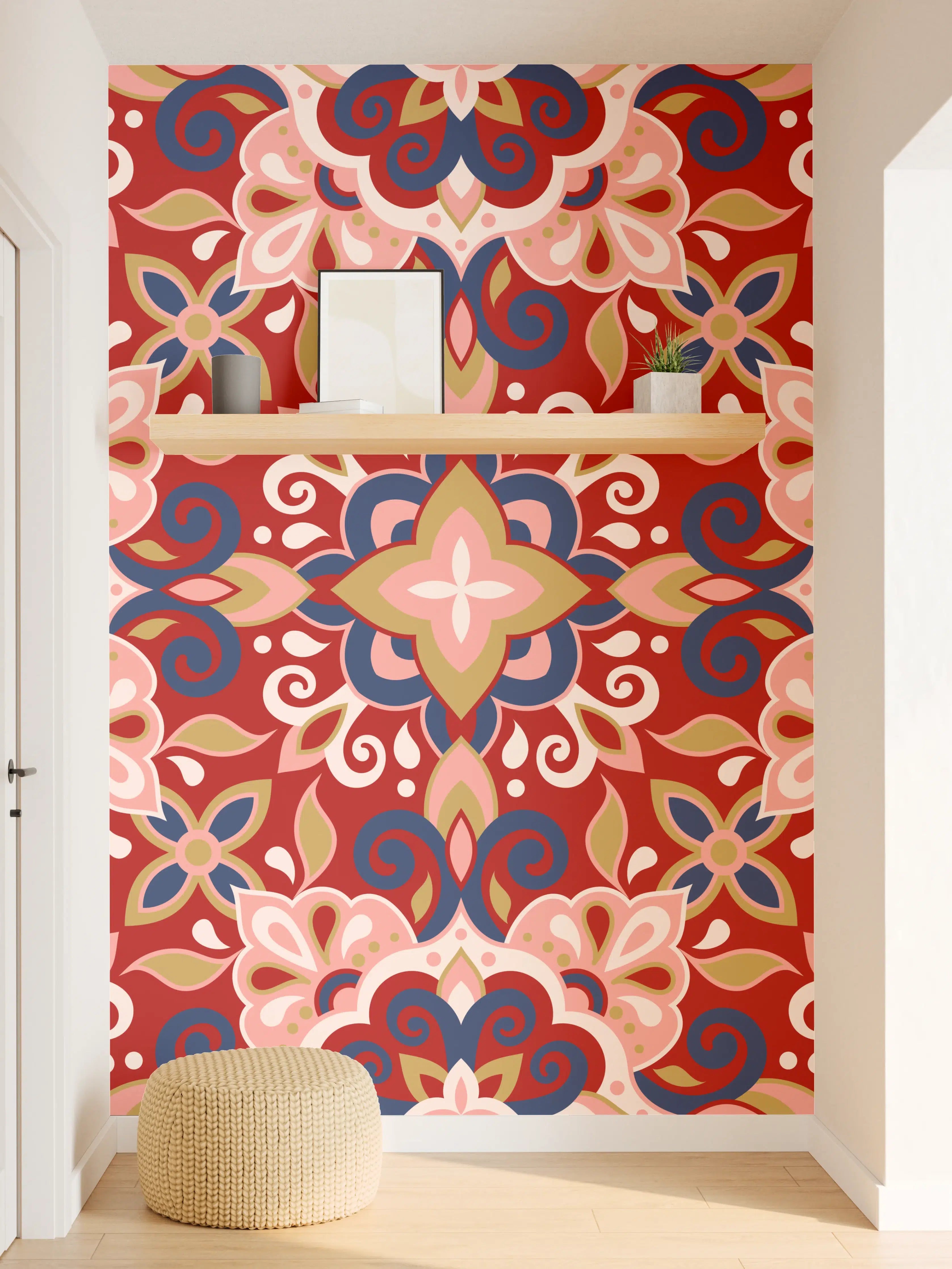 Wandverkleidung Flur - Buntes Muster Design Druck