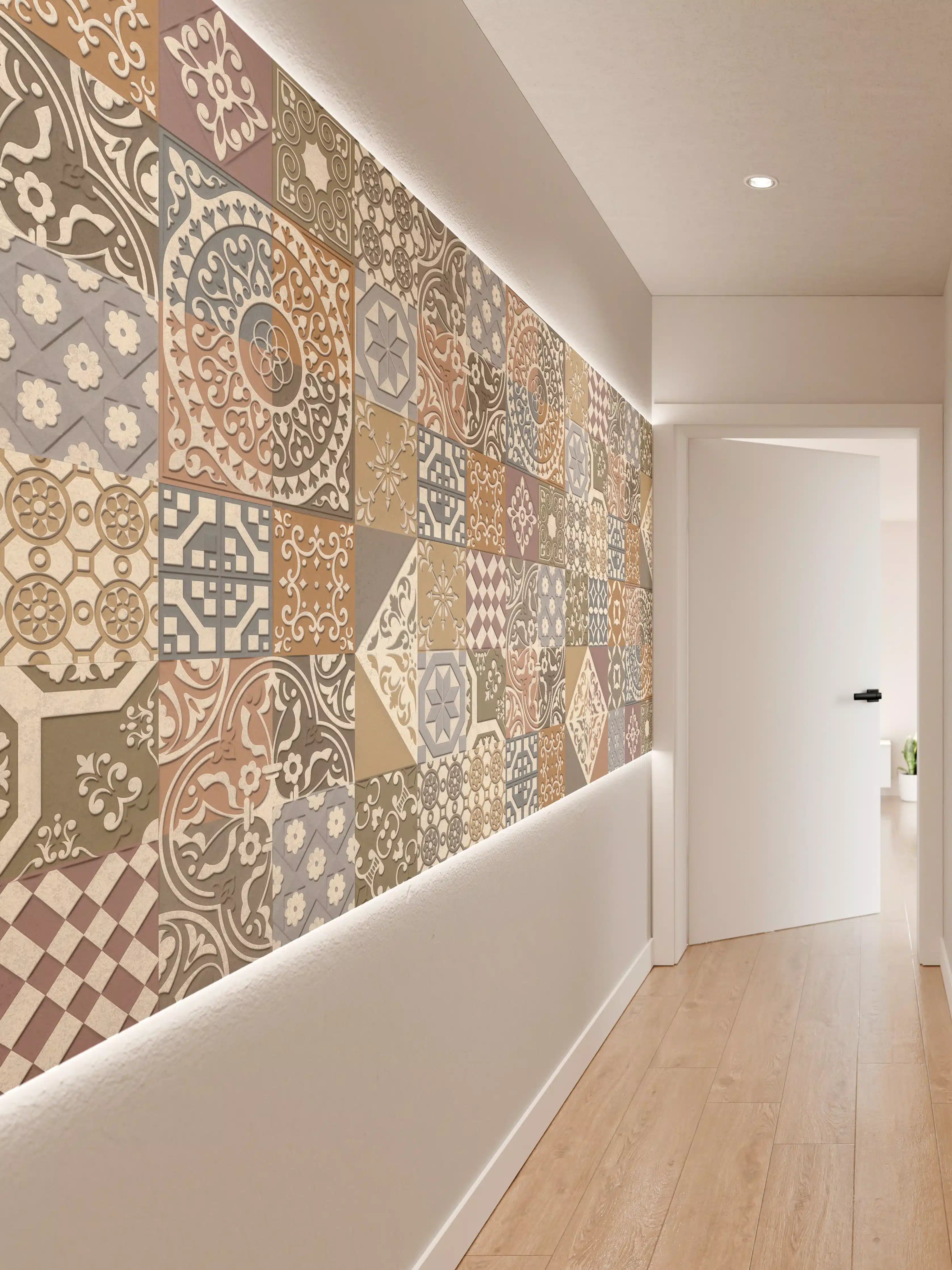 Wandverkleidung Flur - Buntes portugiesisches Mosaik