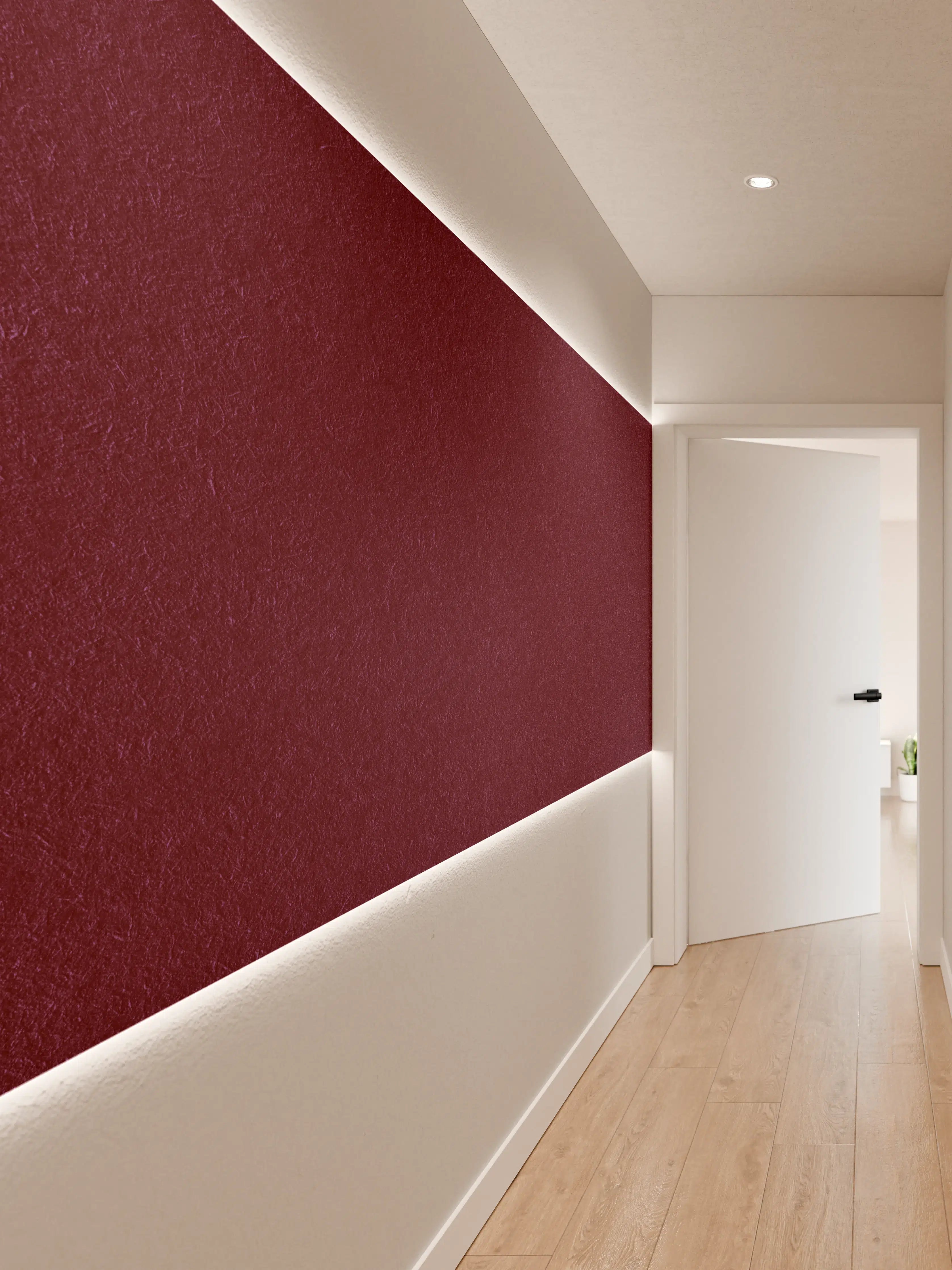 Wandverkleidung Flur - Burgunderroter Hintergrund