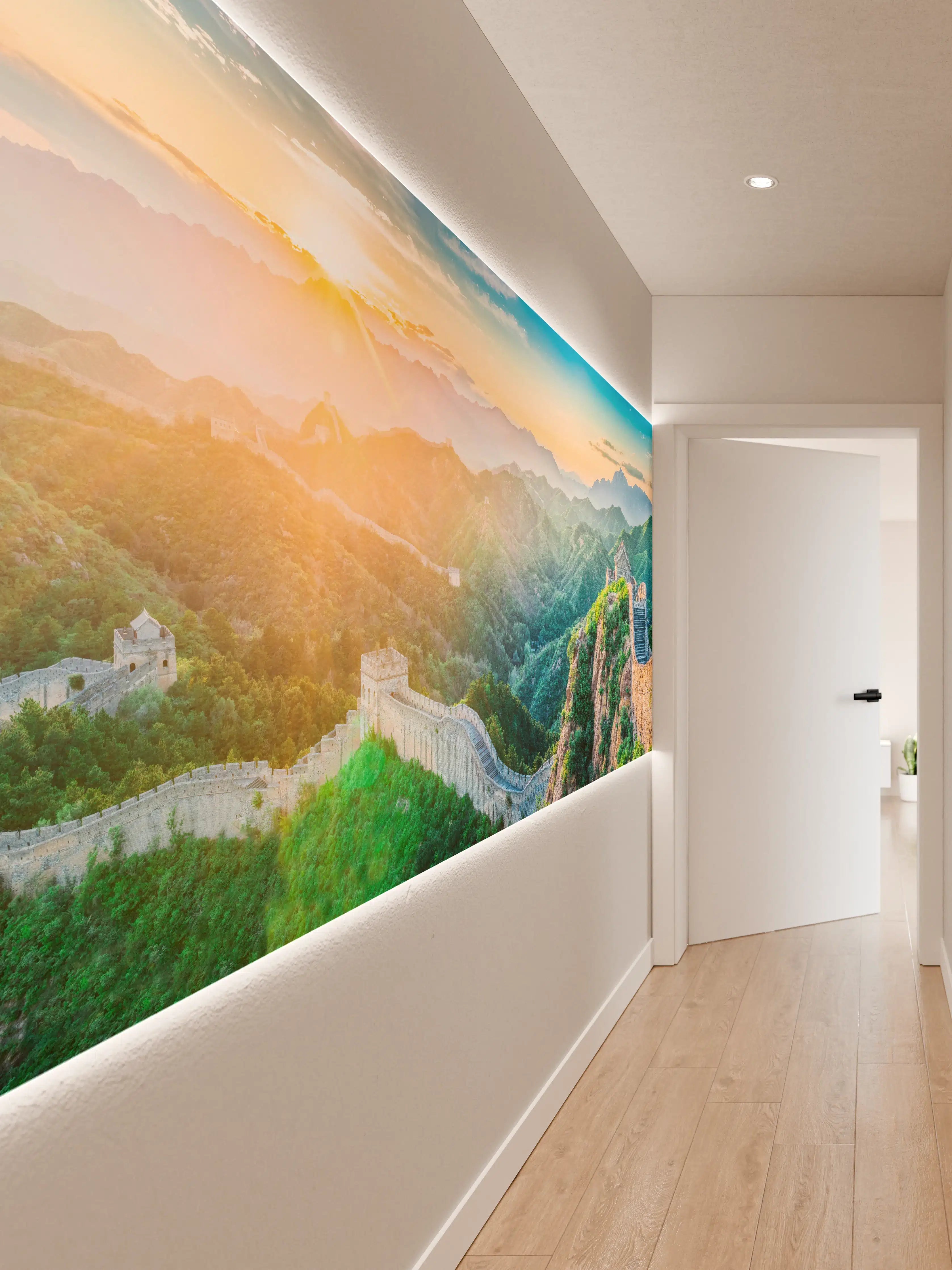 Wandverkleidung Flur - Chinesische Mauer Panorama Sonnenaufgang