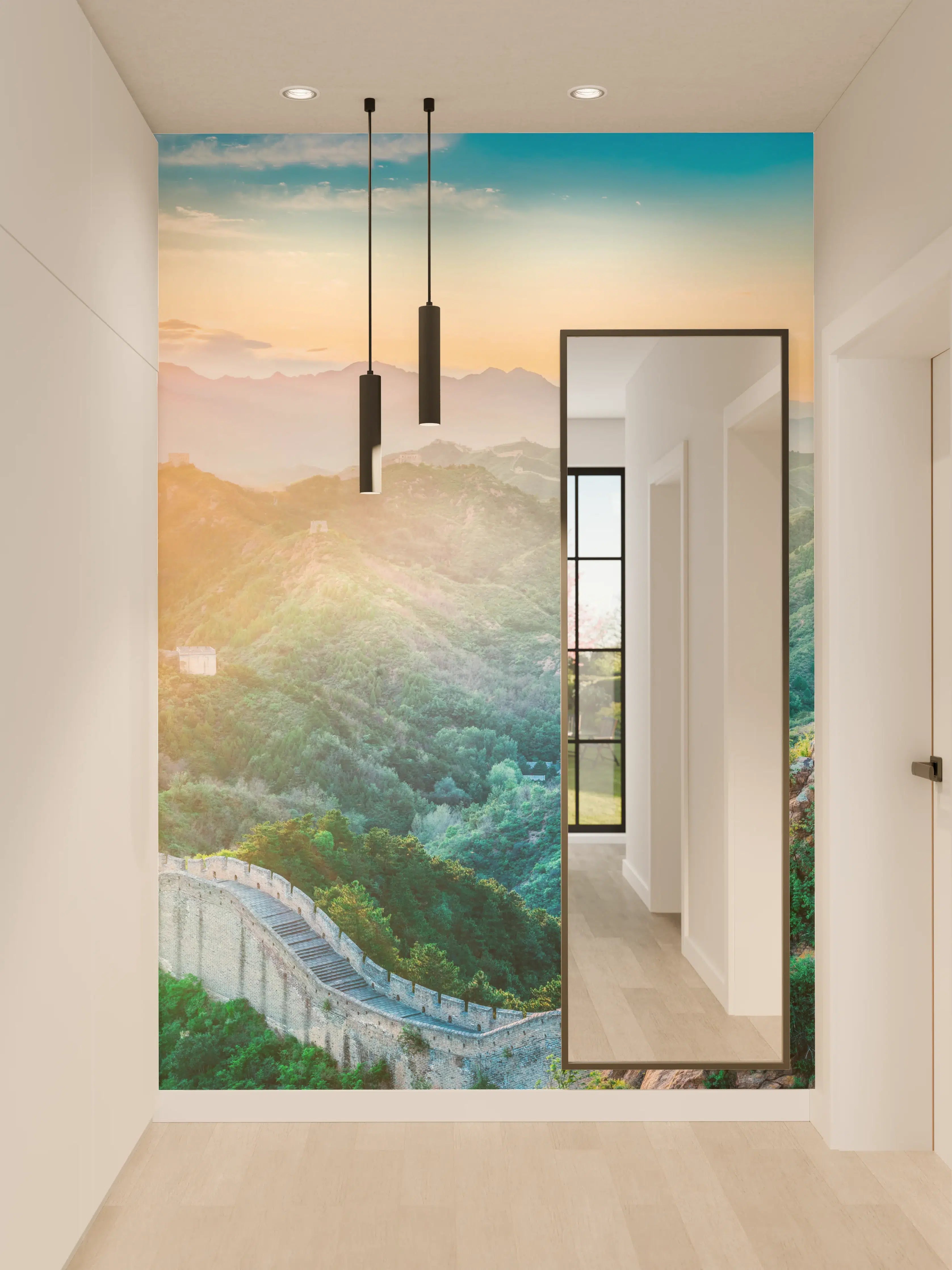 Wandverkleidung Flur - Chinesische Mauer Panorama Sonnenaufgang