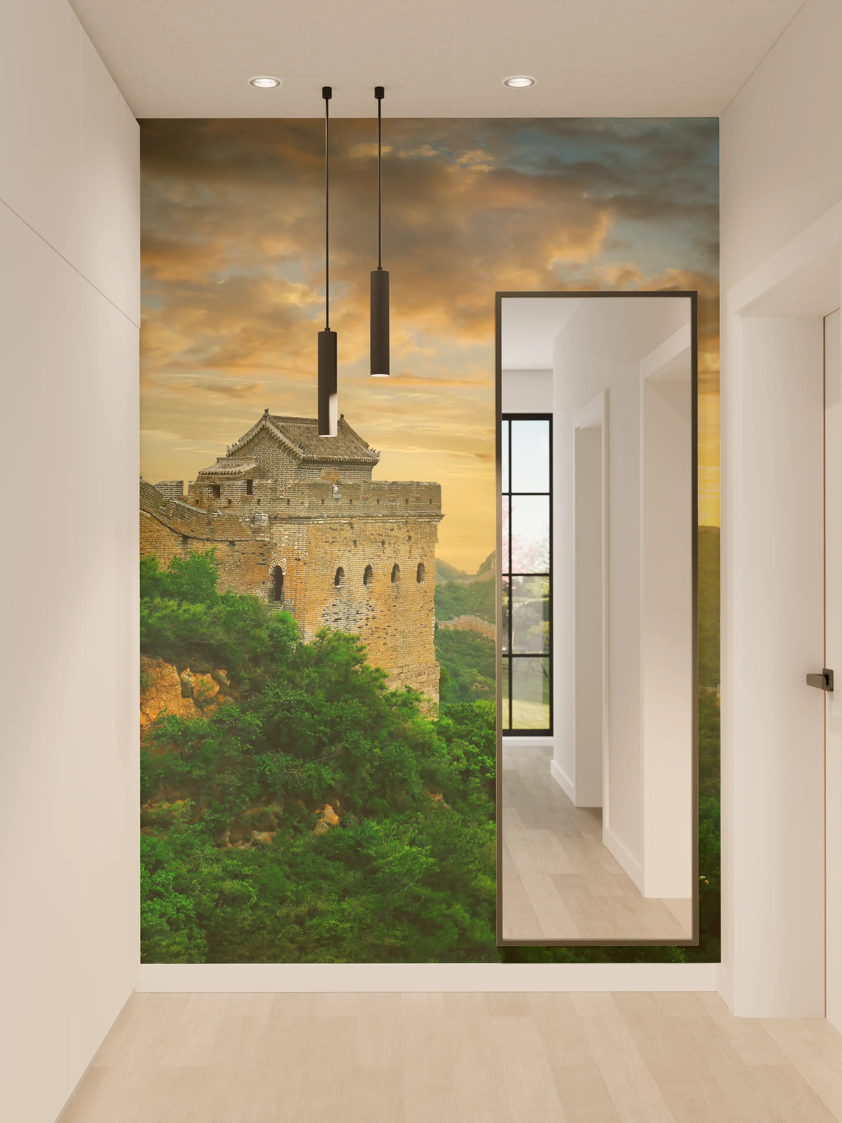 Wandverkleidung Flur - Chinesische Mauer Zeitlose Schönheit im Abendlicht