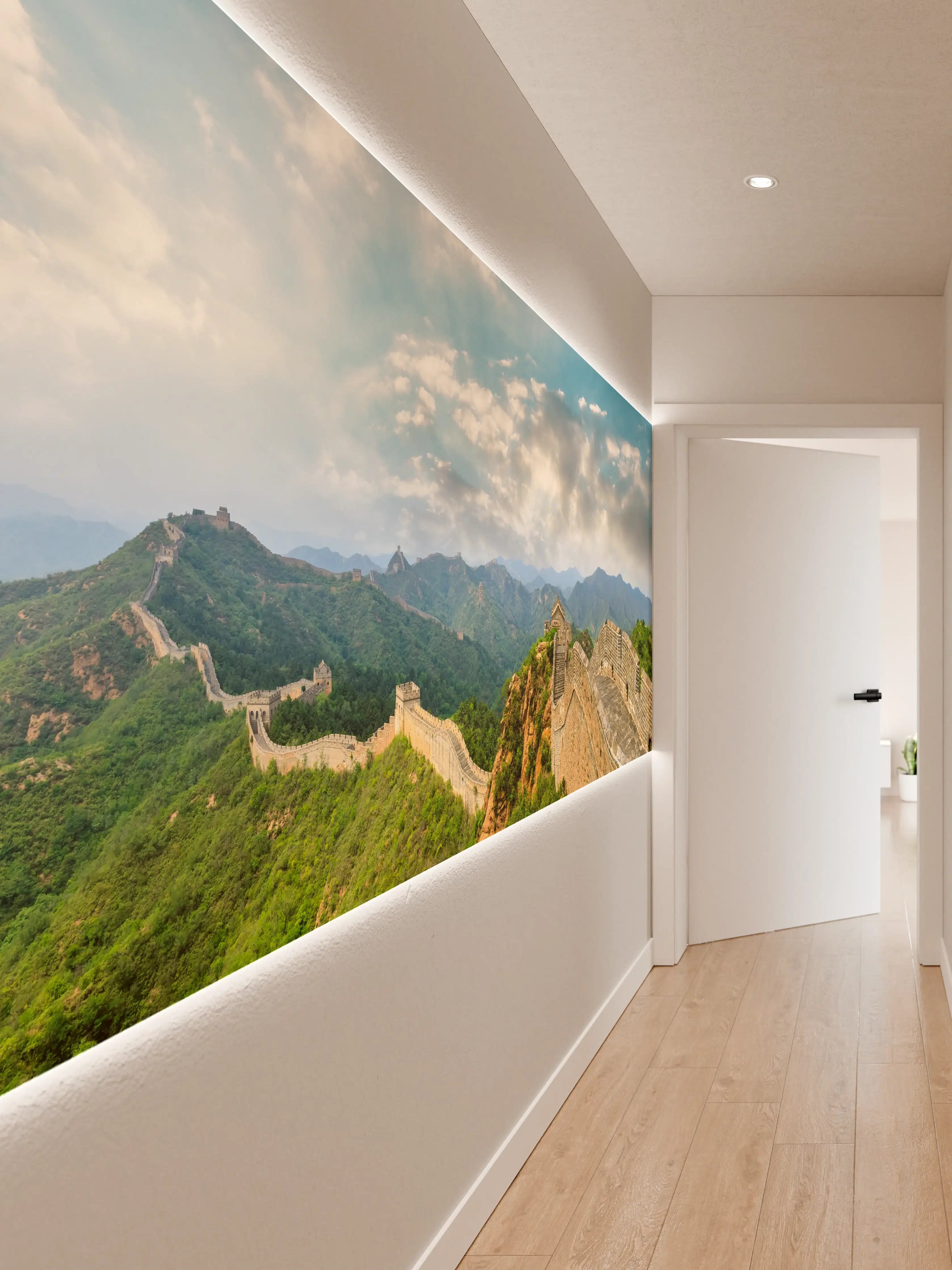 Wandverkleidung Flur - Chinesische Mauer im Farbenspiel von Himmel und Natur