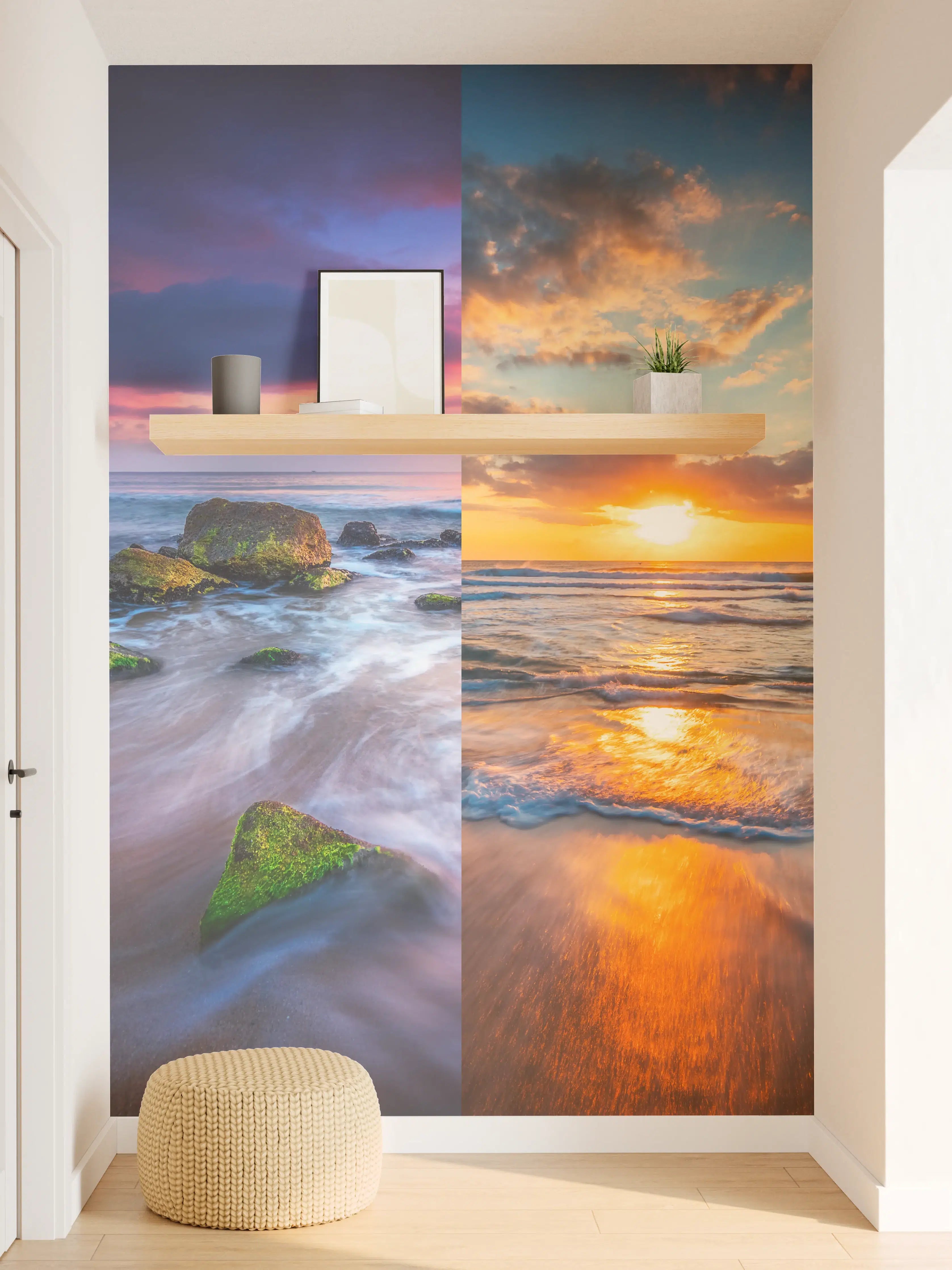 Wandverkleidung Flur - Collage von Sommer Meer und Strand Bilder