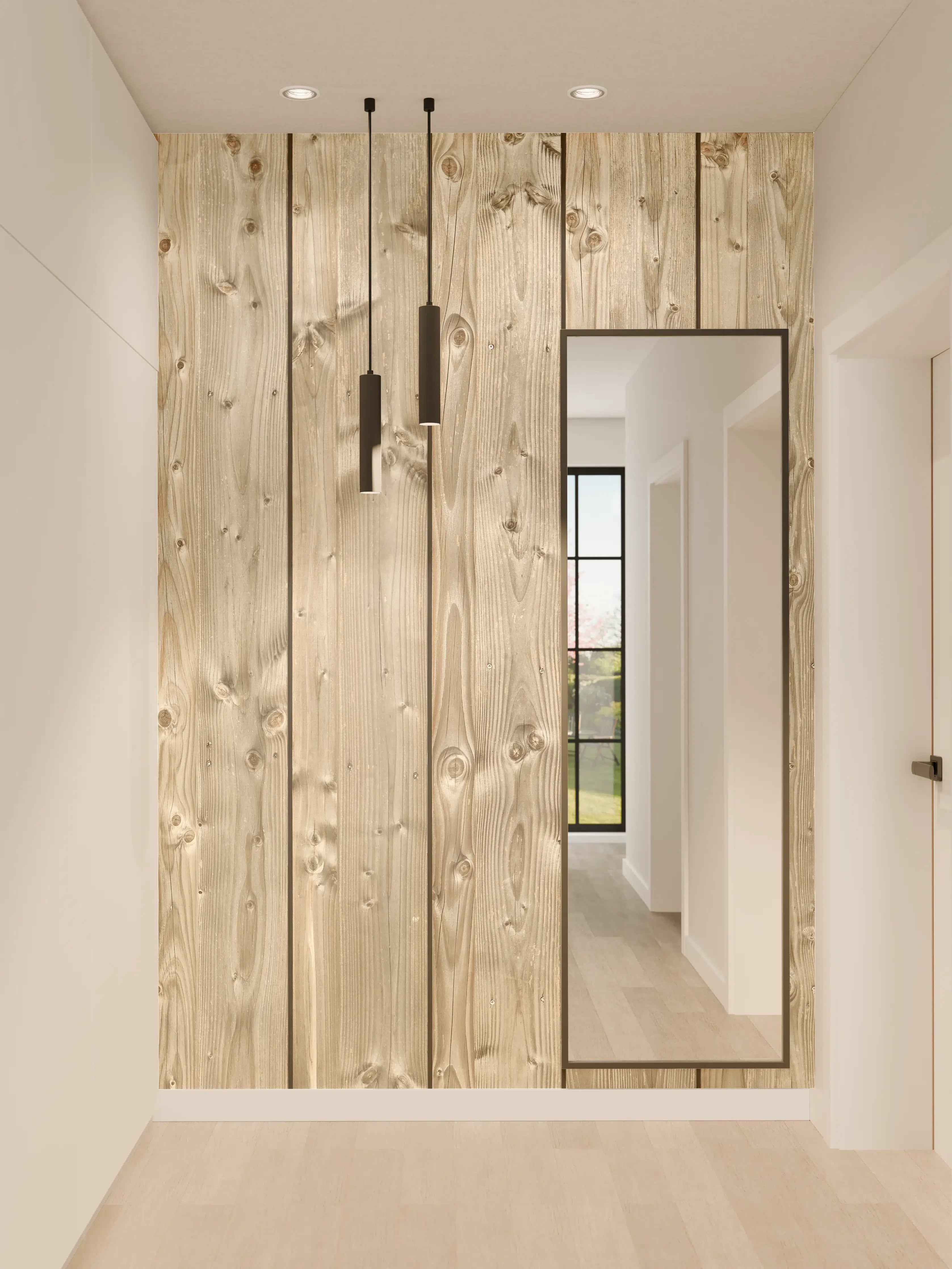 Wandverkleidung Flur - Dekorative Holztextur