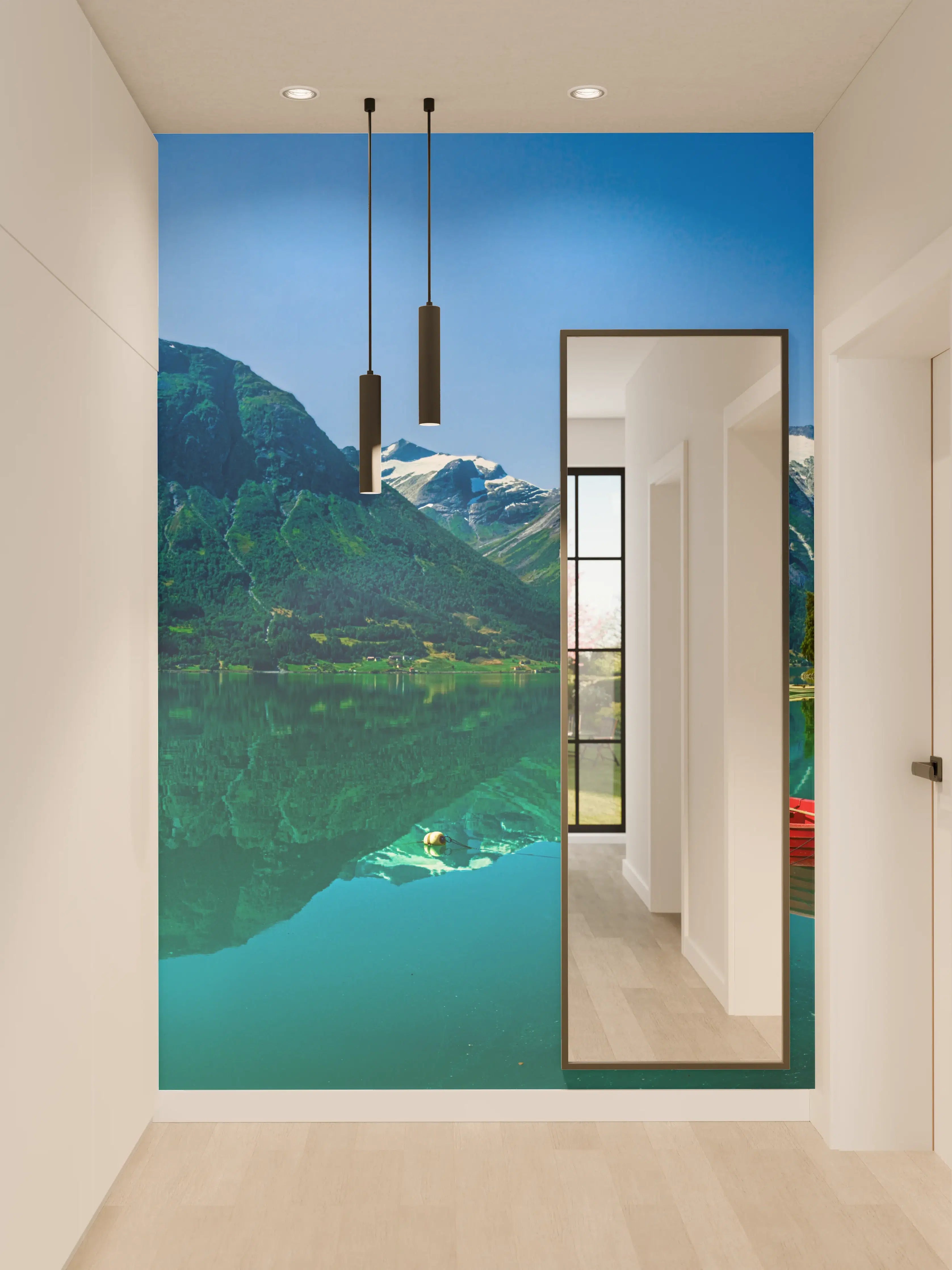 Wandverkleidung Flur - Der Gletschersee