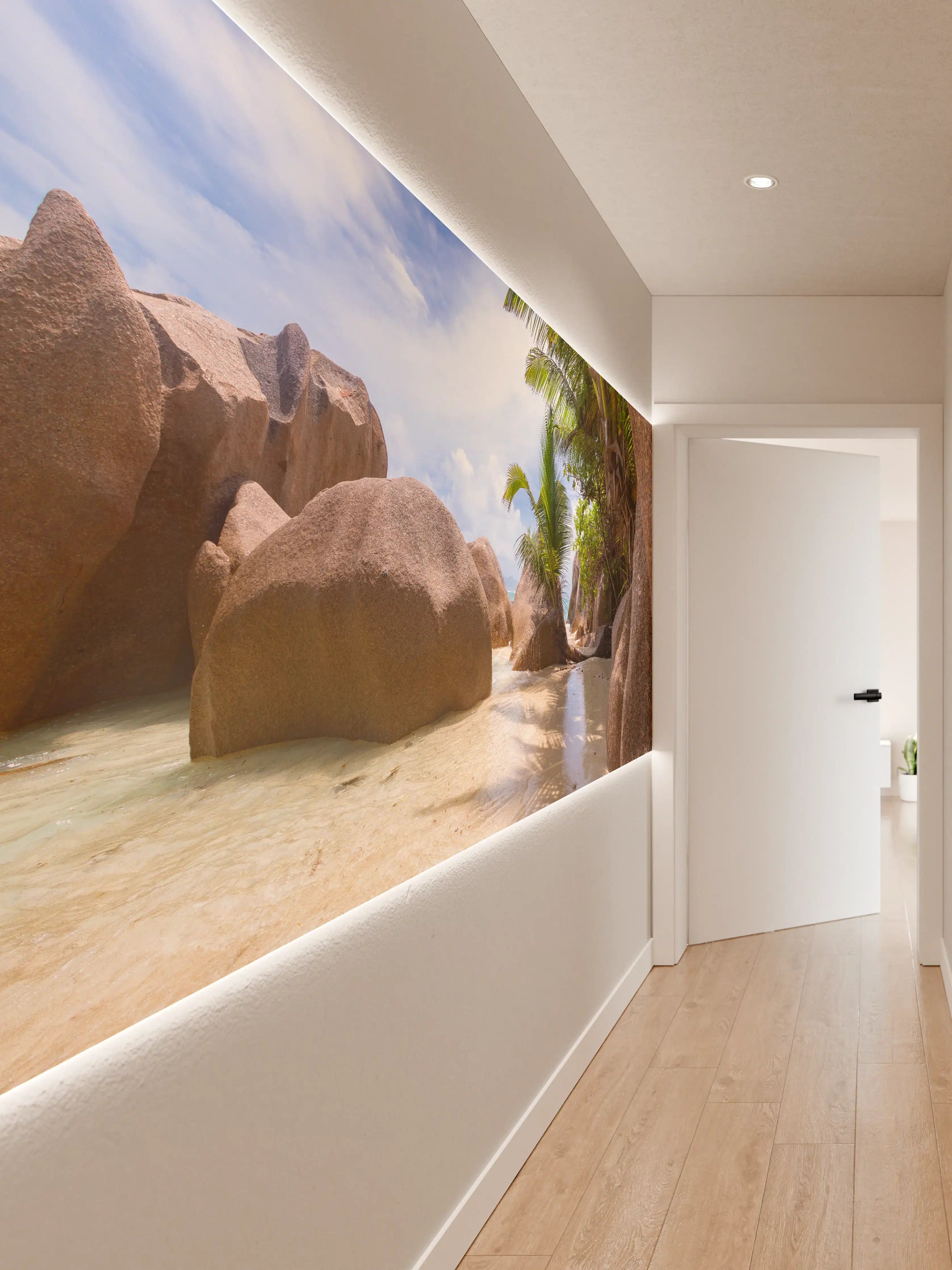 Wandverkleidung Flur - Der Traumstrand - Anse Source d Argent