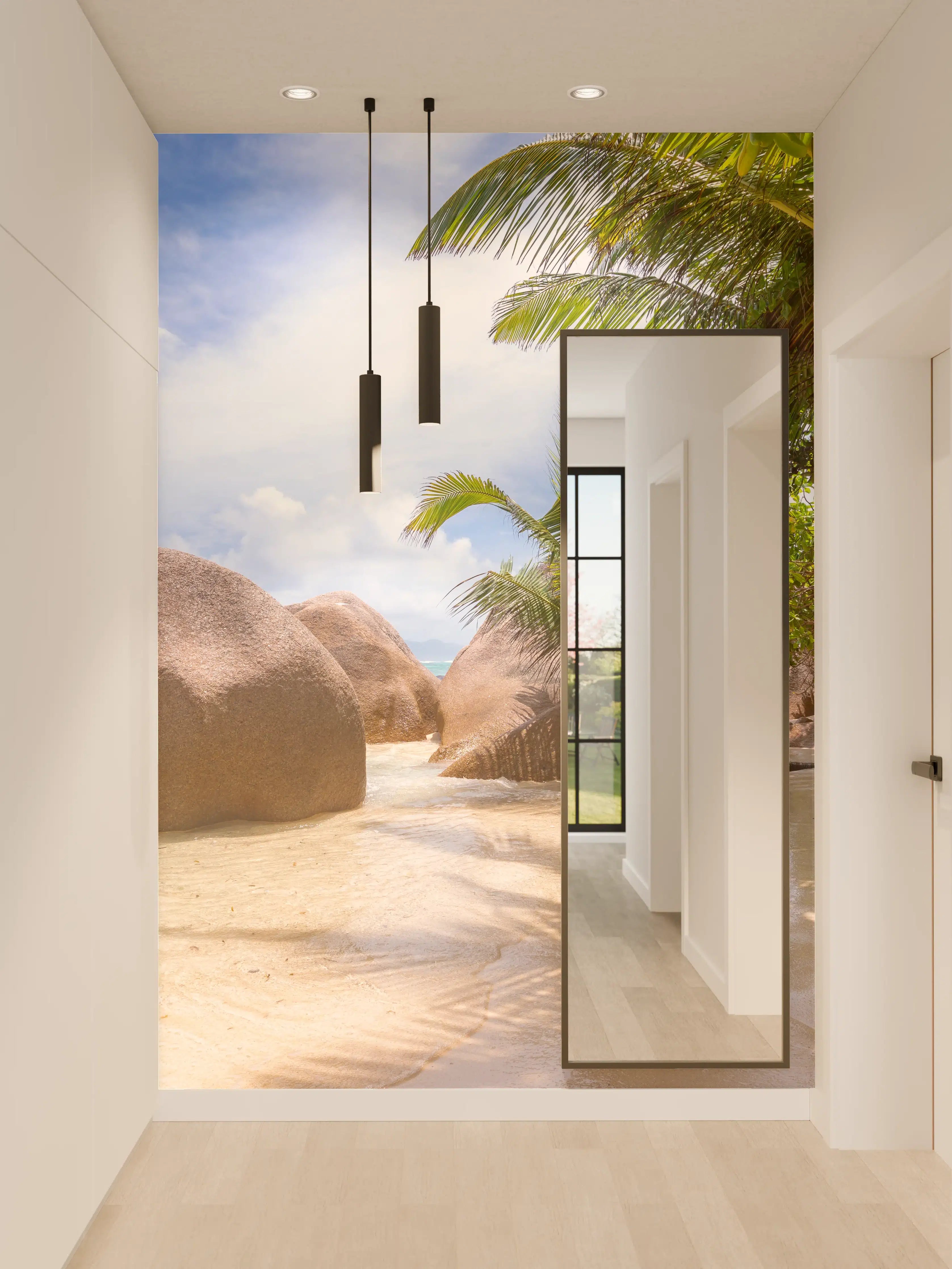 Wandverkleidung Flur - Der Traumstrand - Anse Source d Argent