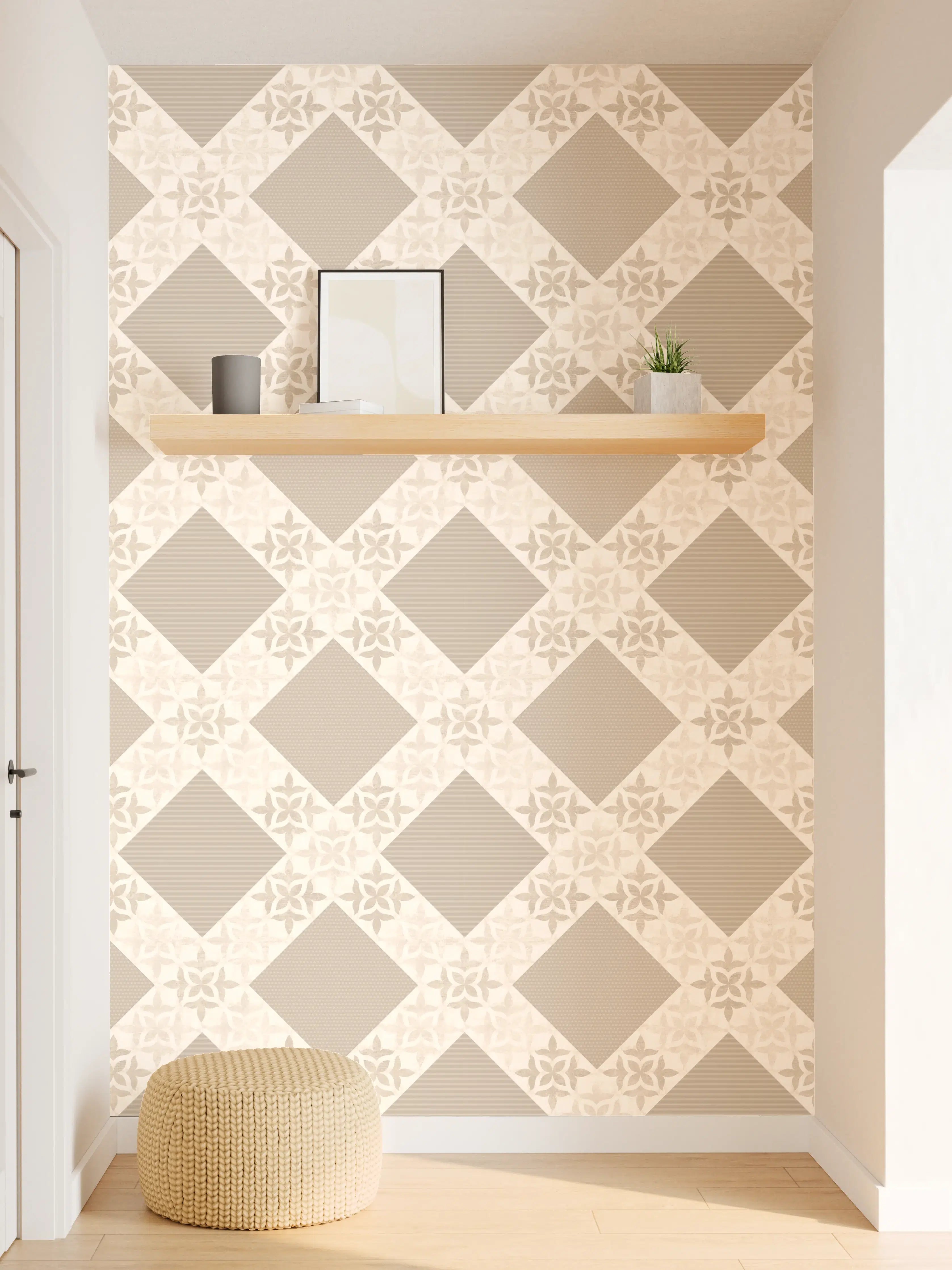 Wandverkleidung Flur - Design im Ornament Muster