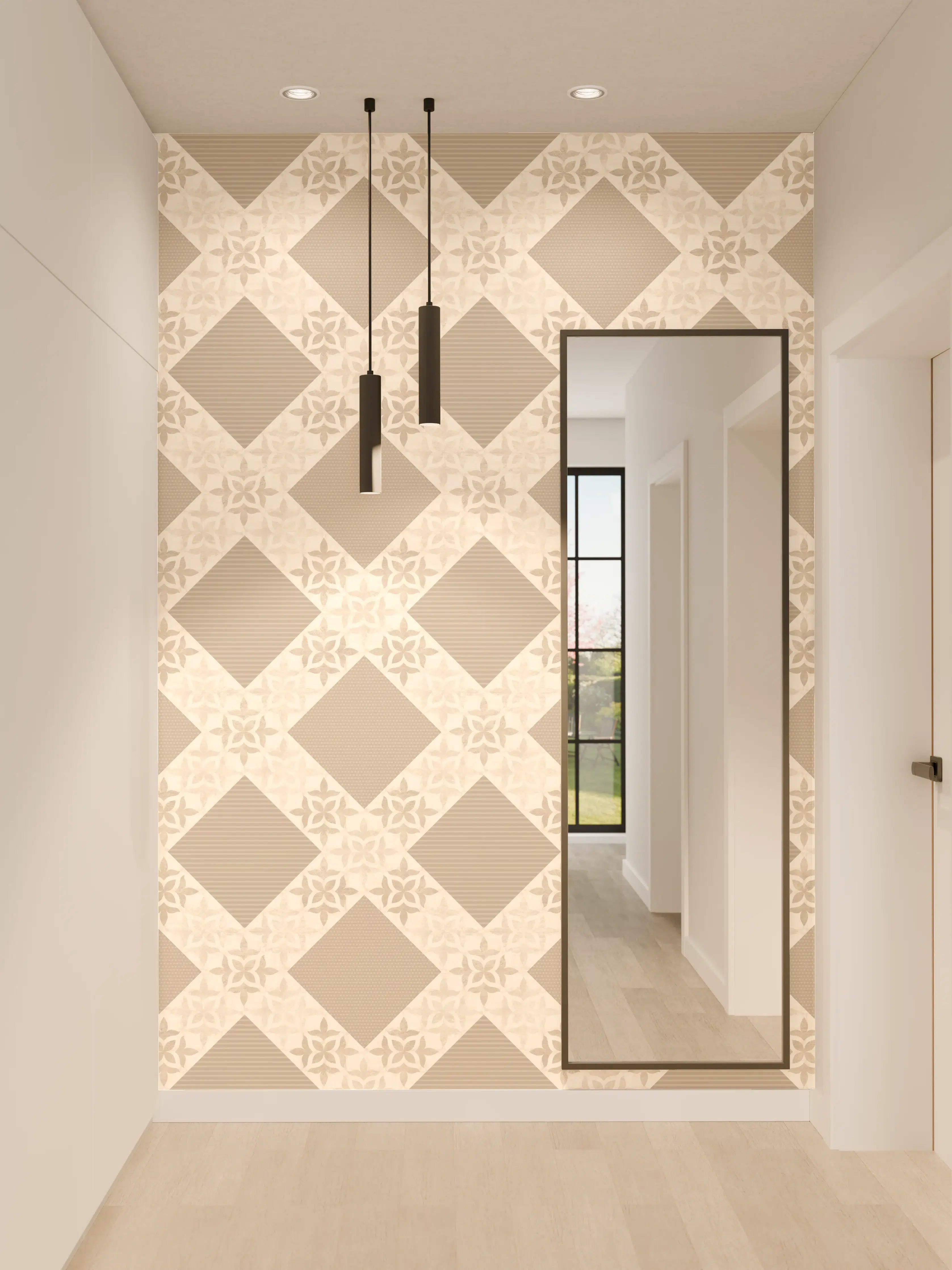 Wandverkleidung Flur - Design im Ornament Muster
