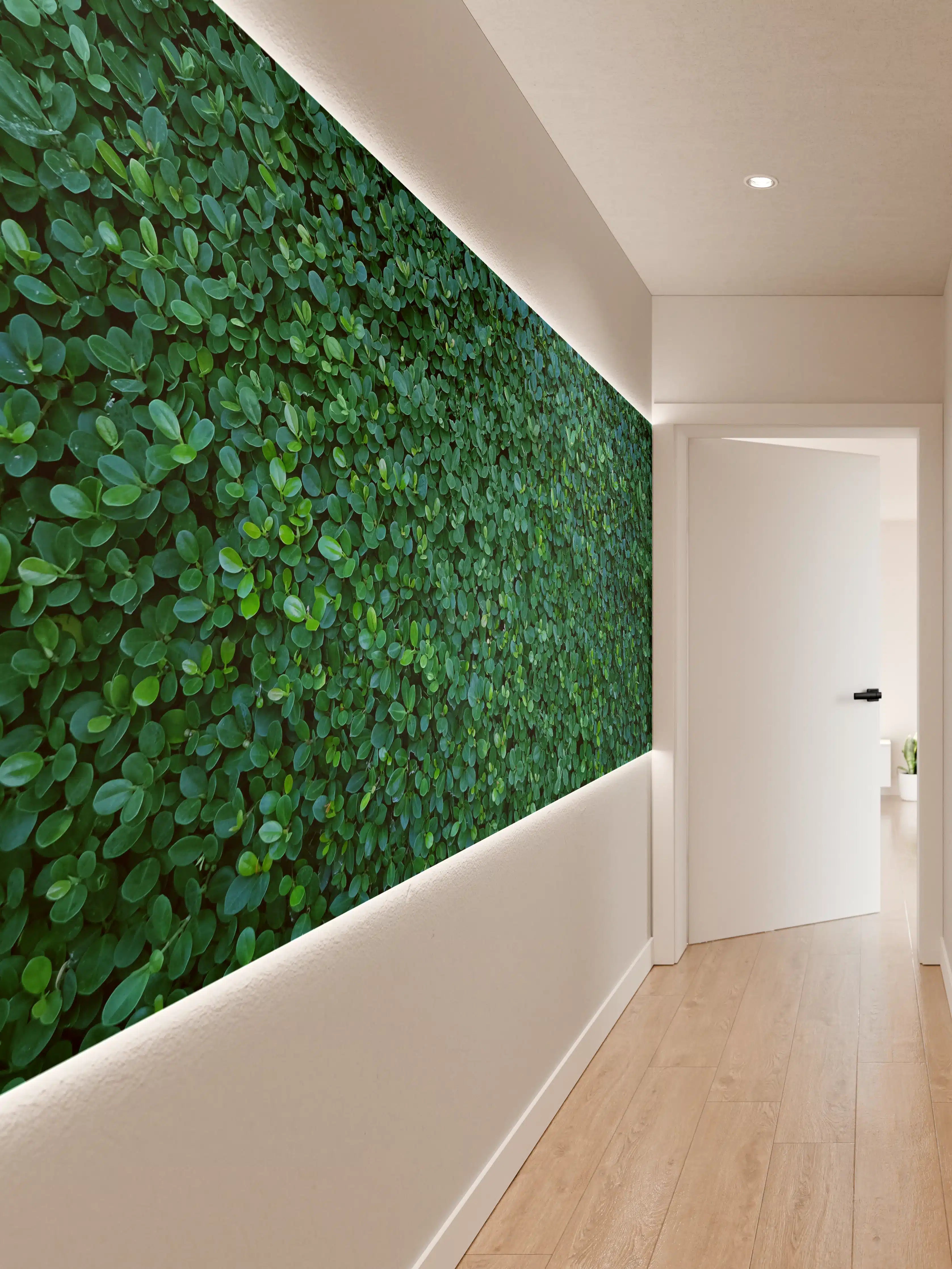 Wandverkleidung Flur - Dichte grüne Blätterdecke