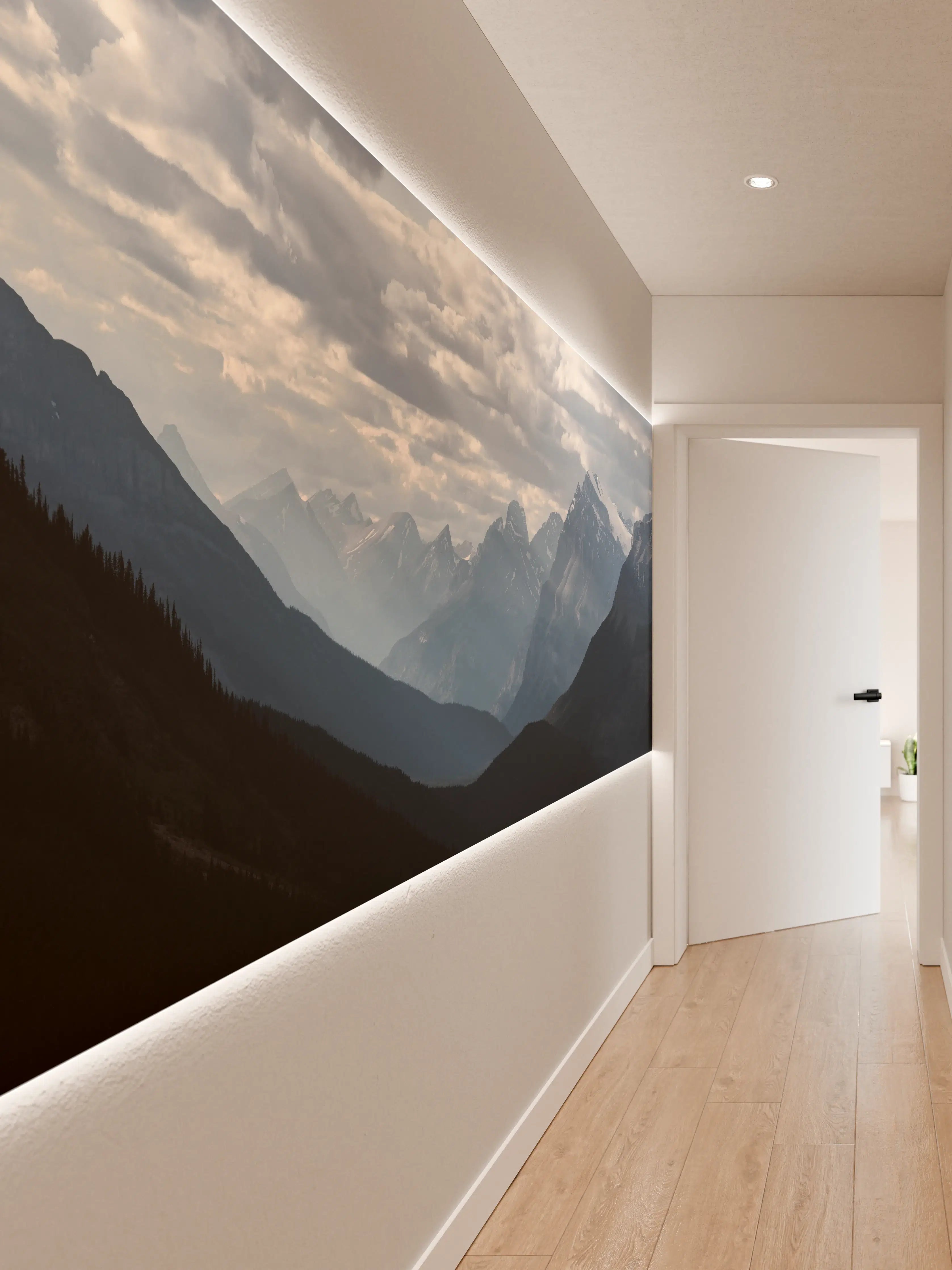 Wandverkleidung Flur - Dramatische Landschaft entlang der Icefields Park