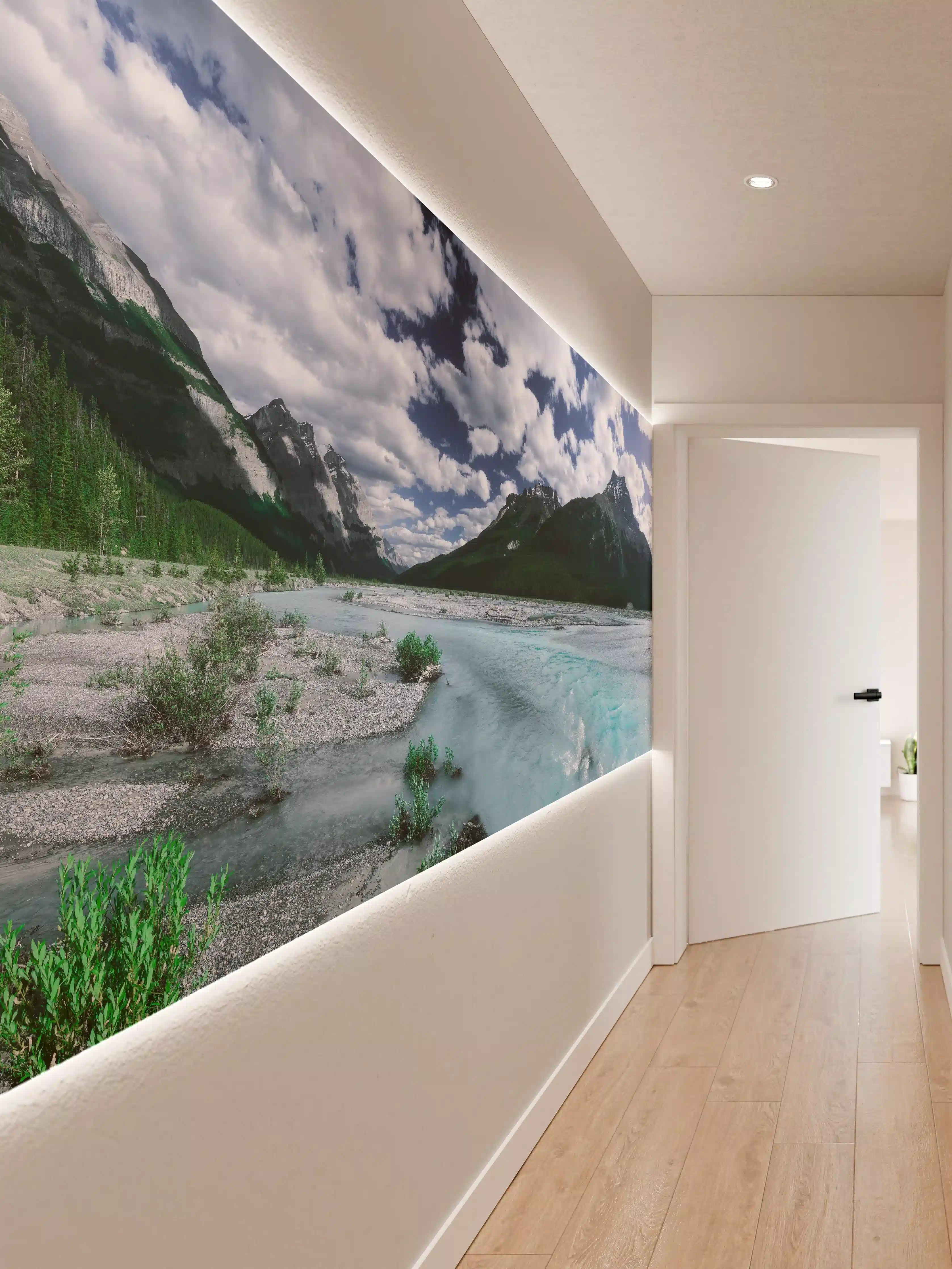 Wandverkleidung Flur - Dramatische Landschaft entlang des Icefields Parkway
