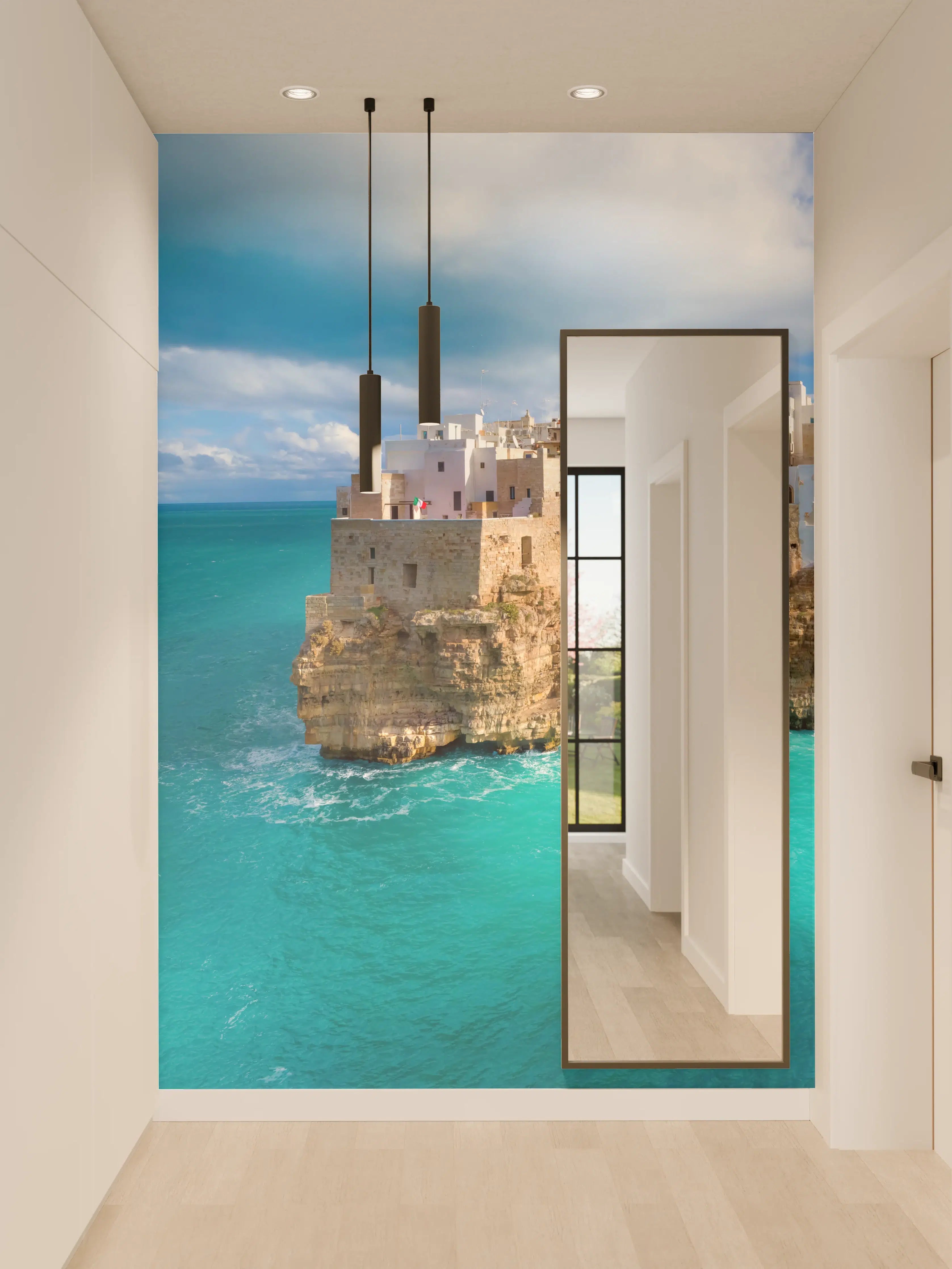 Wandverkleidung Flur - Drohnensicht - Polignano