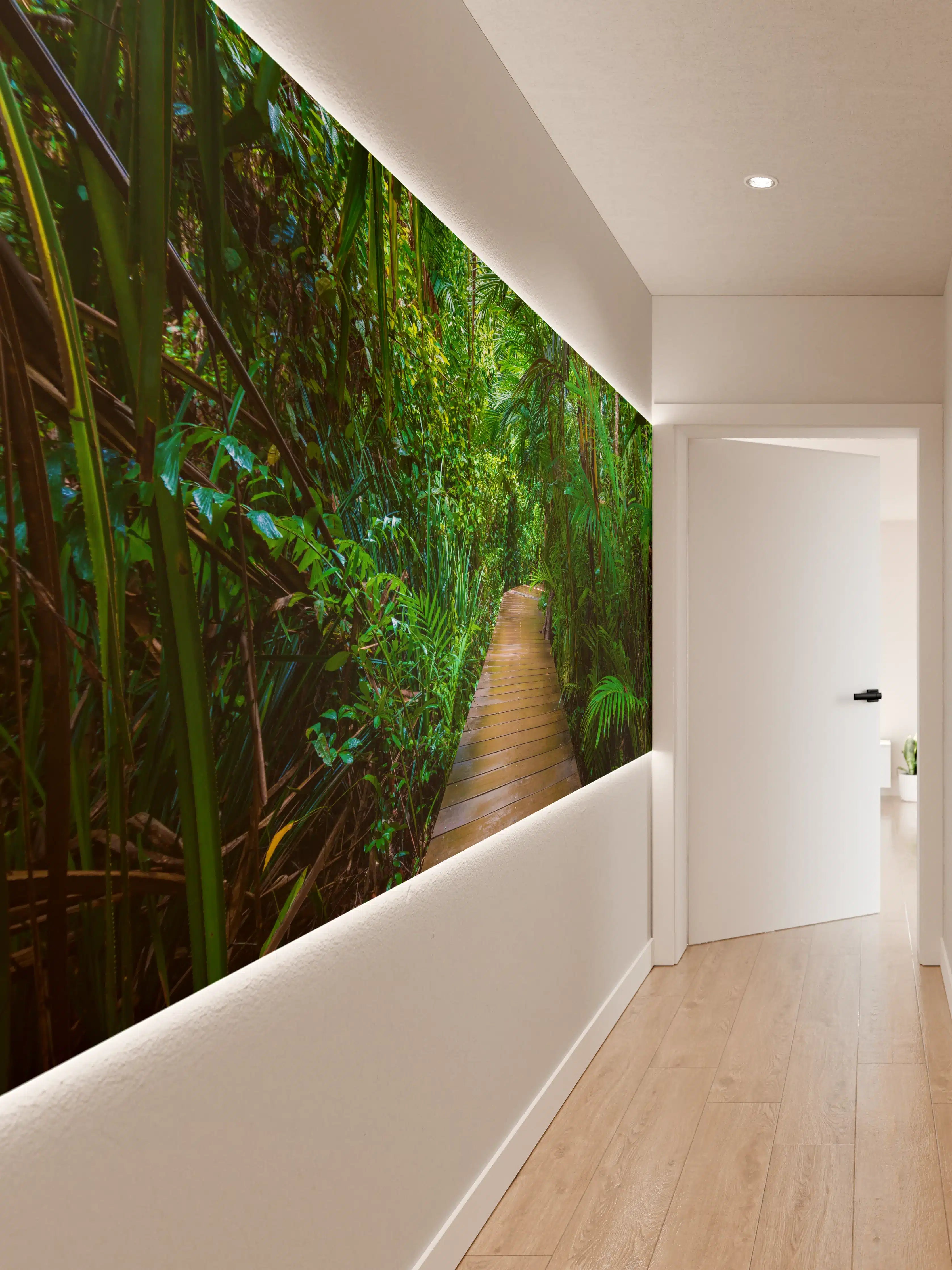 Wandverkleidung Flur - Dschungelpfad in tropischer Natur