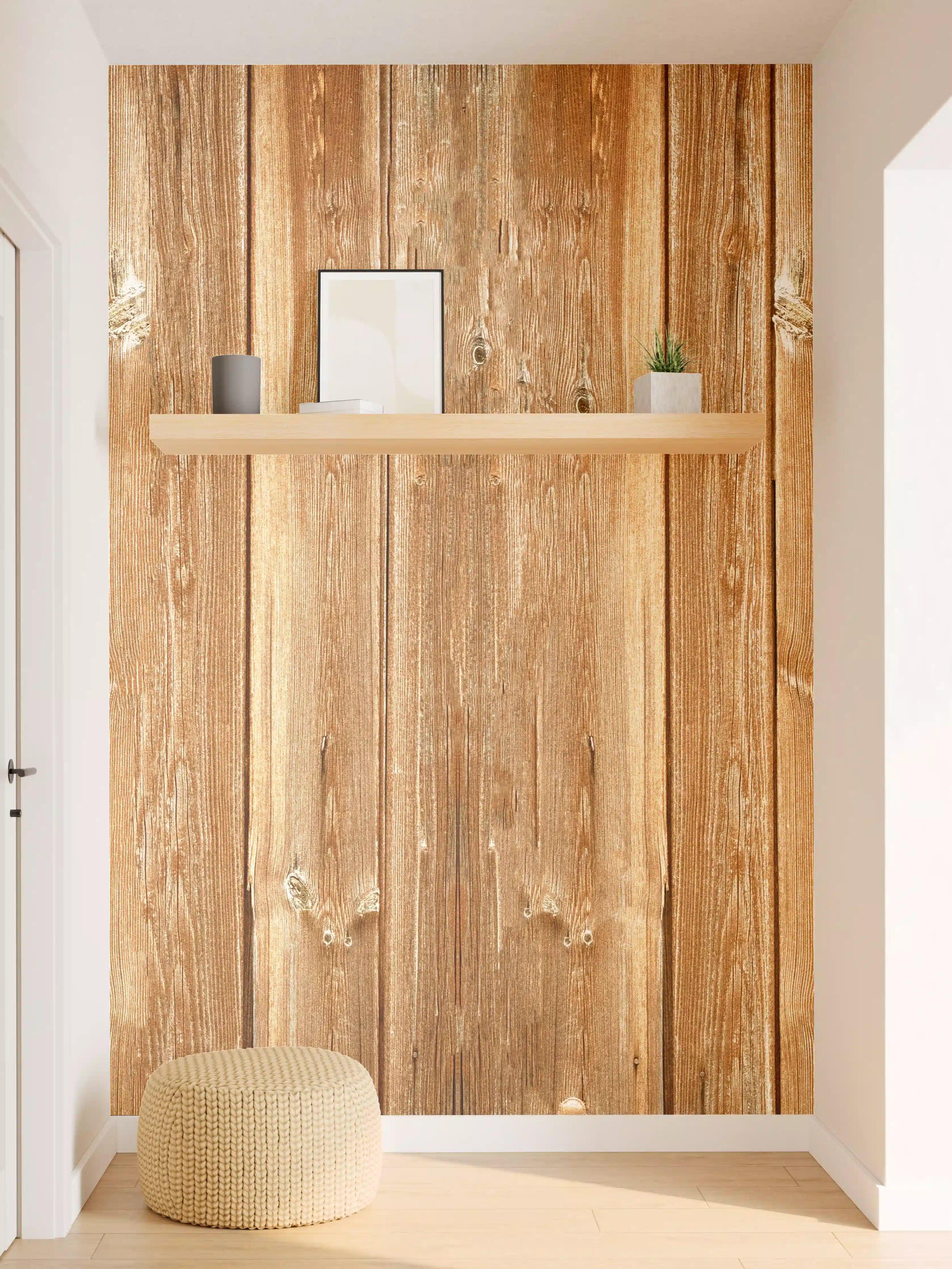 Wandverkleidung Flur - Dünne vertikale Holzplatten