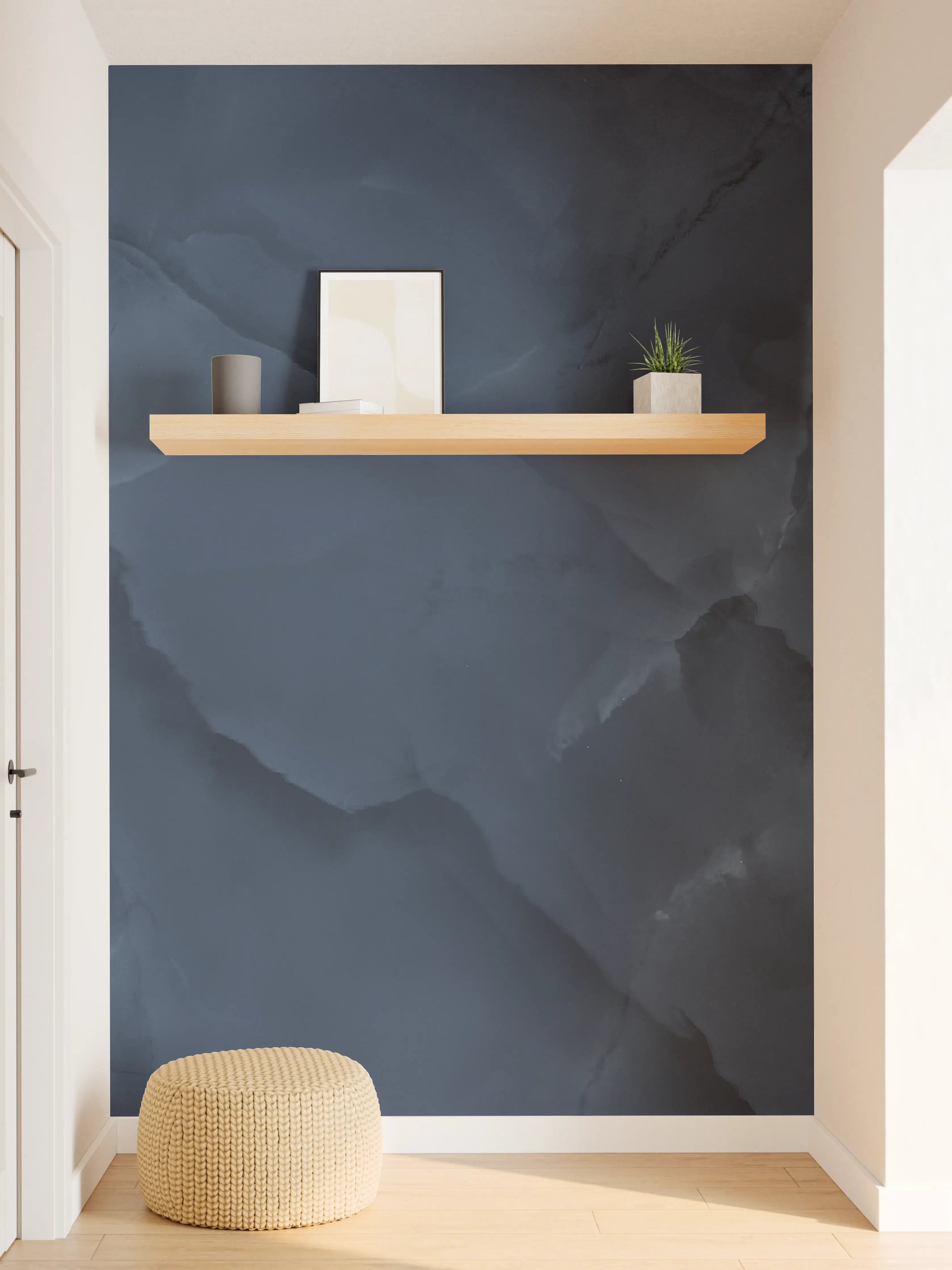 Wandverkleidung Flur - Dunkelblauer Onyx-Marmor
