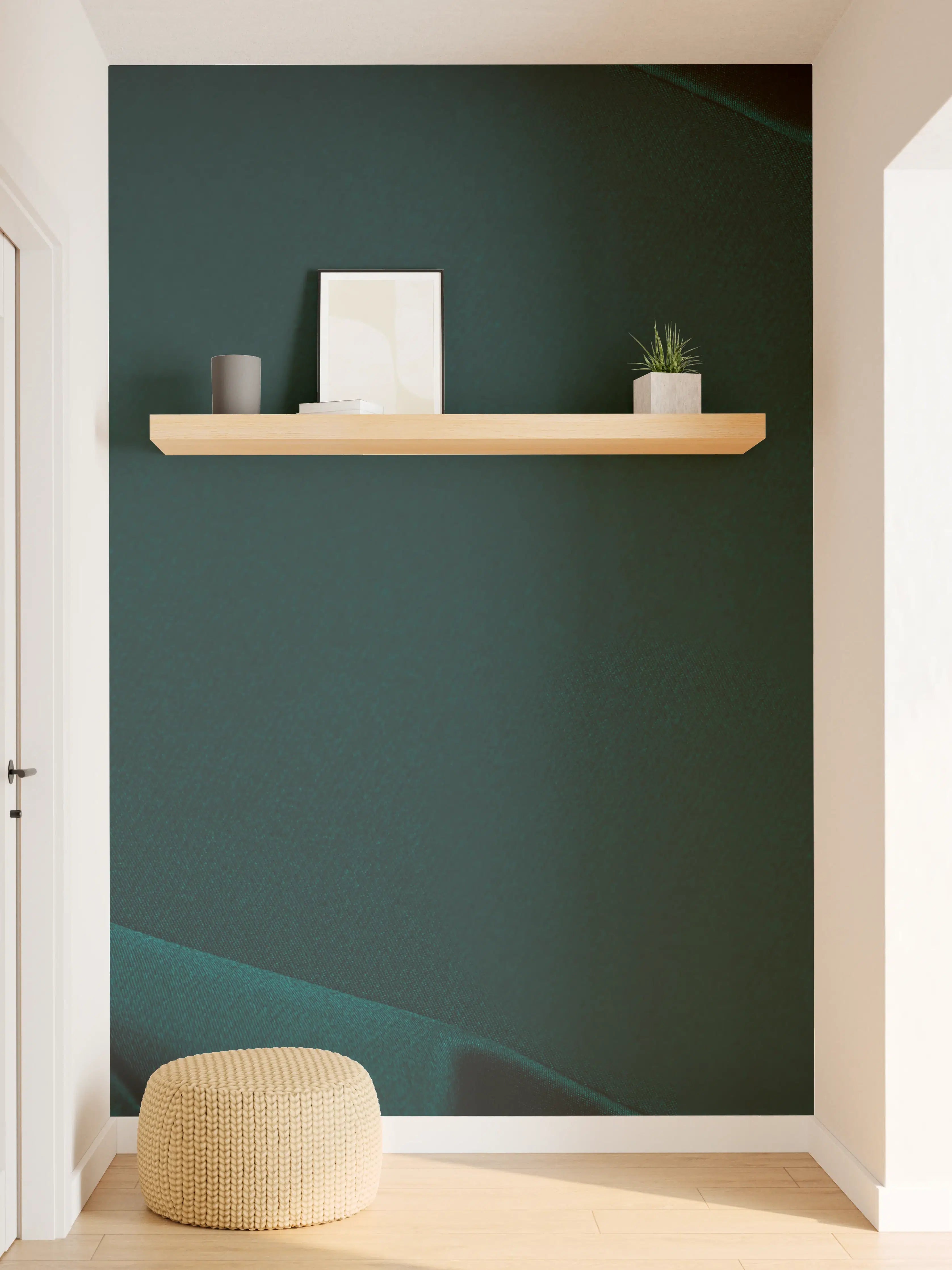 Wandverkleidung Flur - Dunkelblauer Seidensatin Luxus