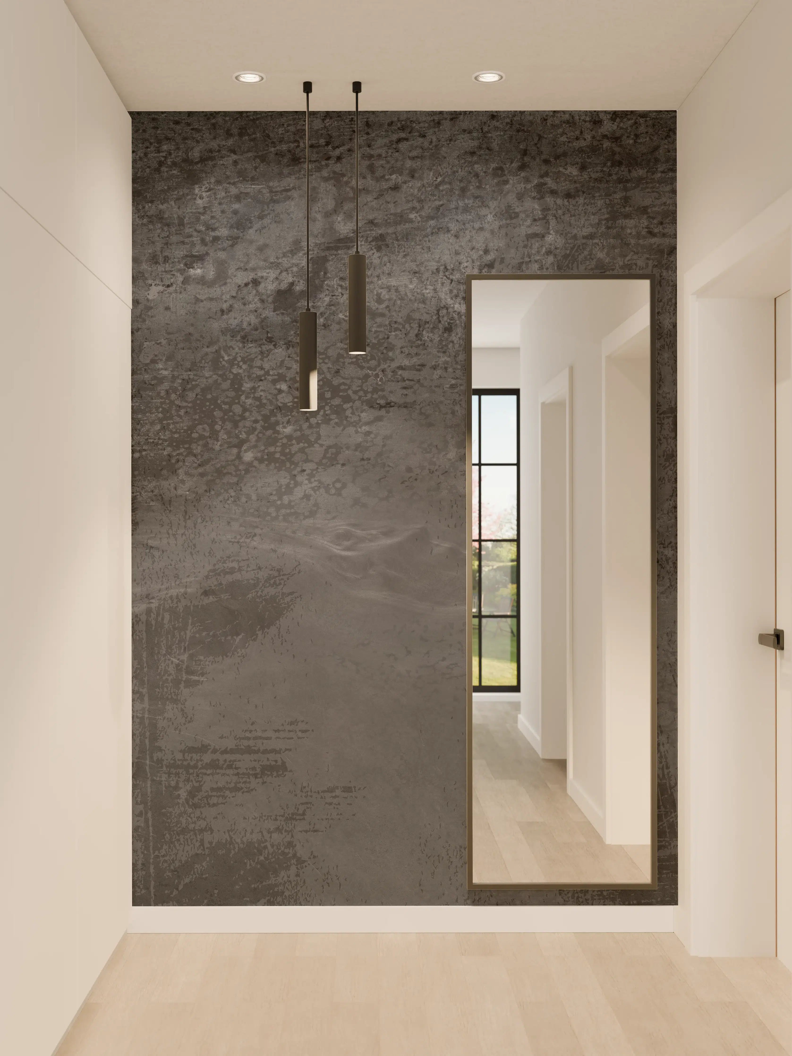 Wandverkleidung Flur - Dunkelgrauer Zement-Hintergrund